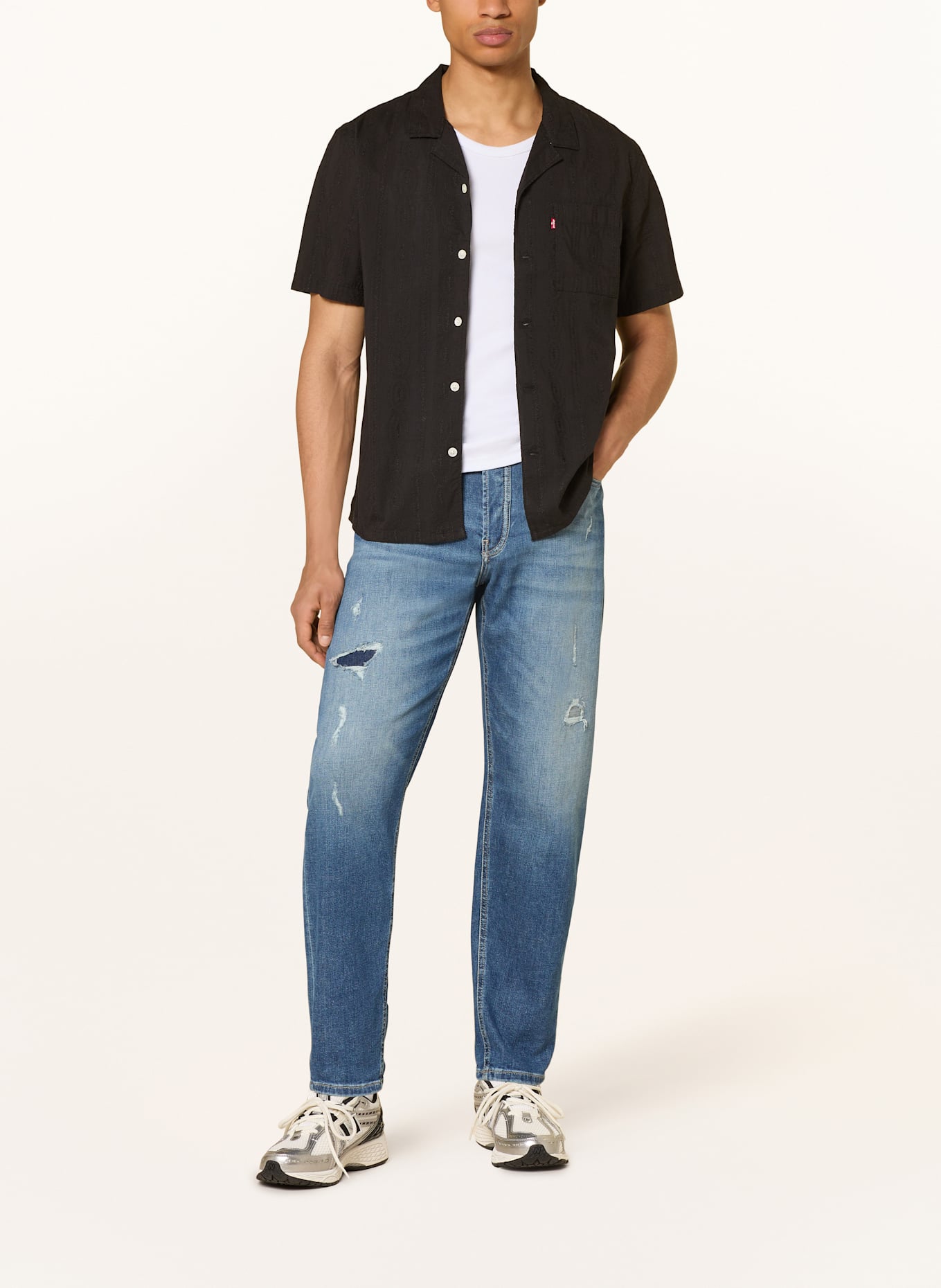 GANG Destroyed jeans 94AIDEN Regular fit: MID BLUE