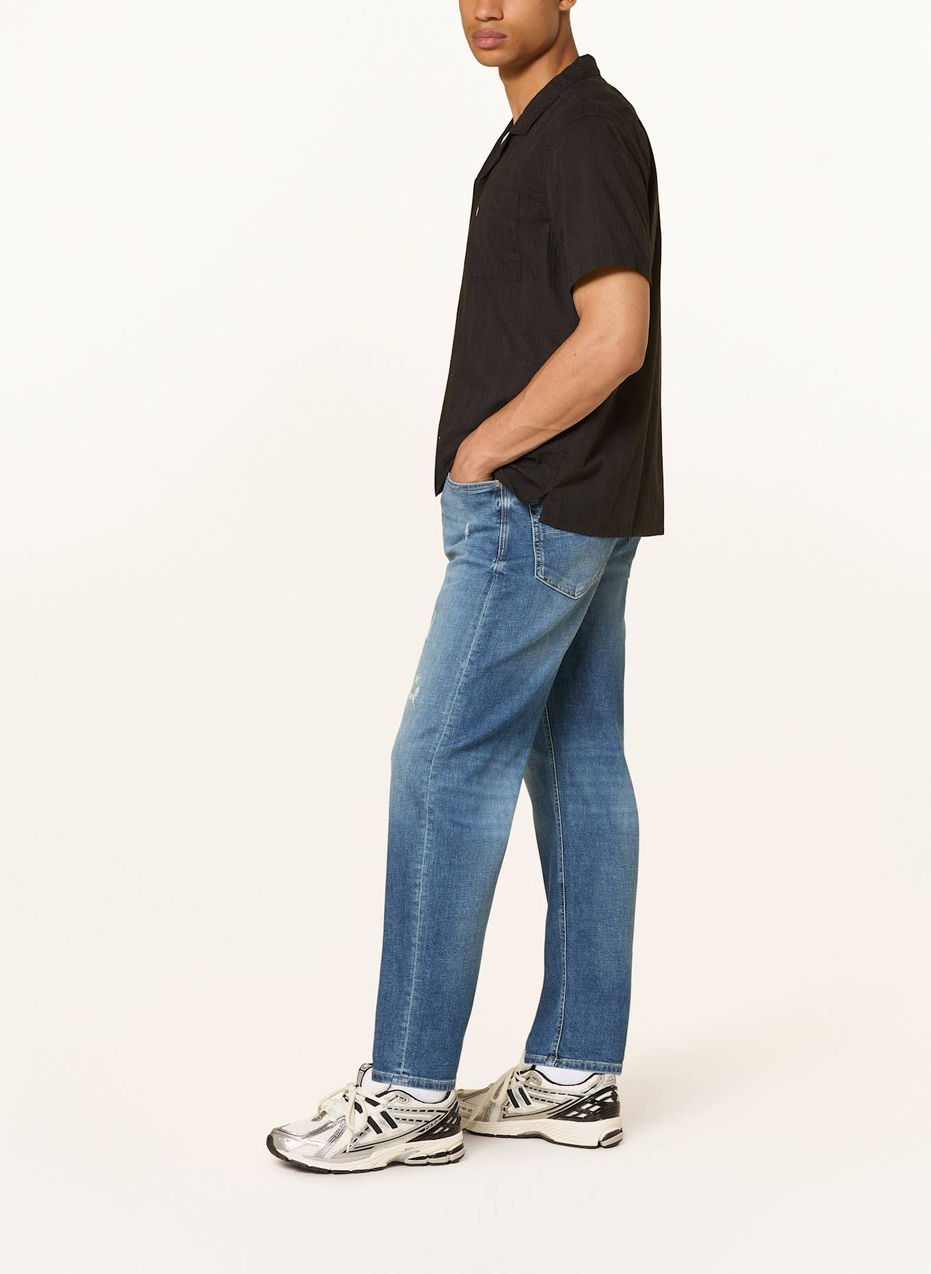 GANG Destroyed jeans 94AIDEN Regular fit: MID BLUE