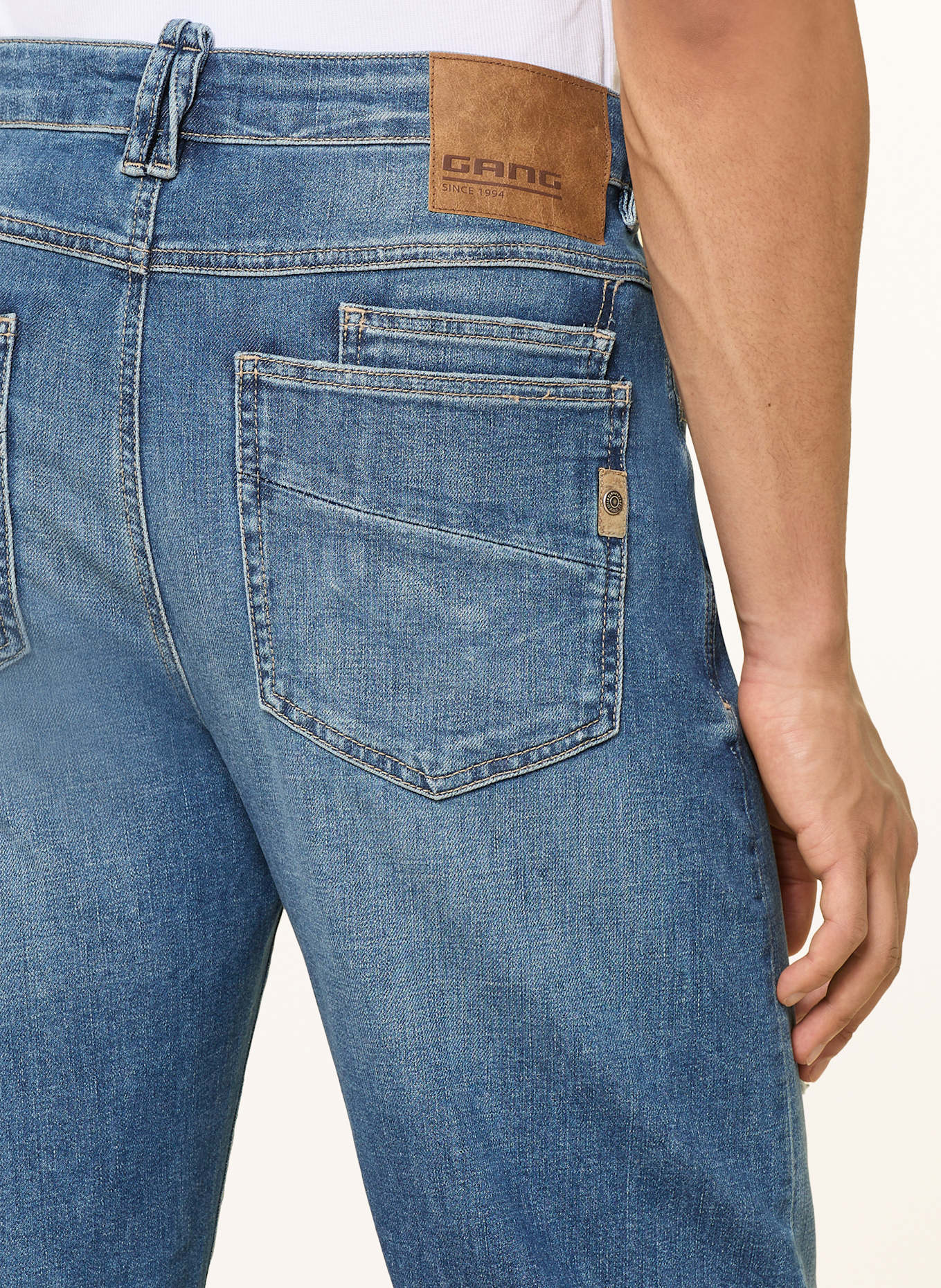 GANG Destroyed jeans 94AIDEN Regular fit: MID BLUE