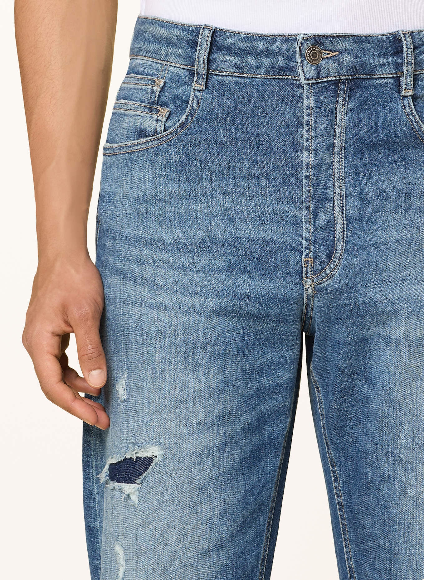 GANG Destroyed jeans 94AIDEN Regular fit: MID BLUE