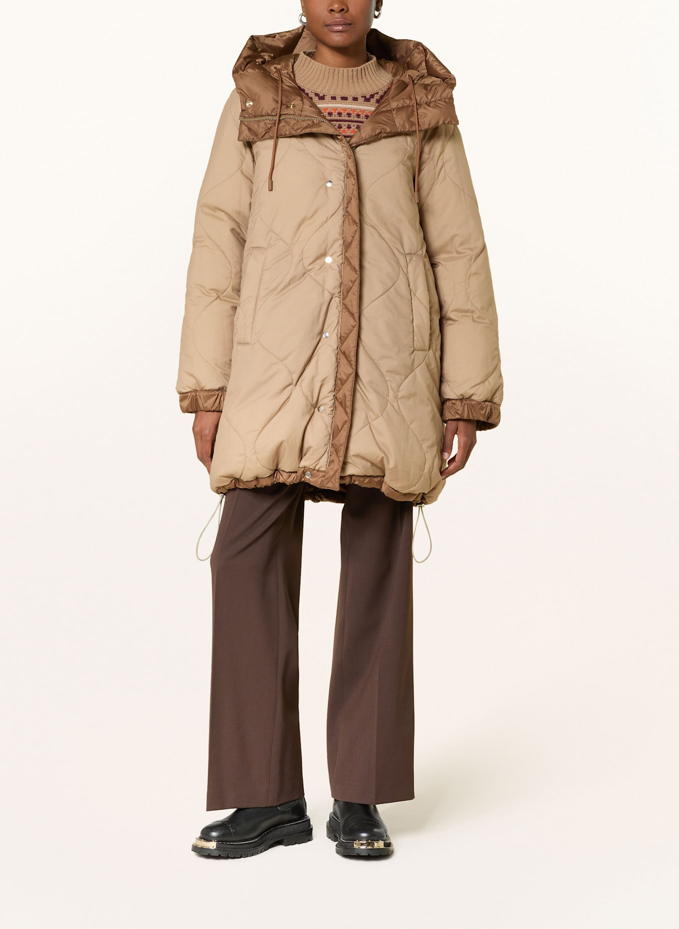 WEEKEND Max Mara Steppmantel ANFORA zum Wenden: HELLBRAUN