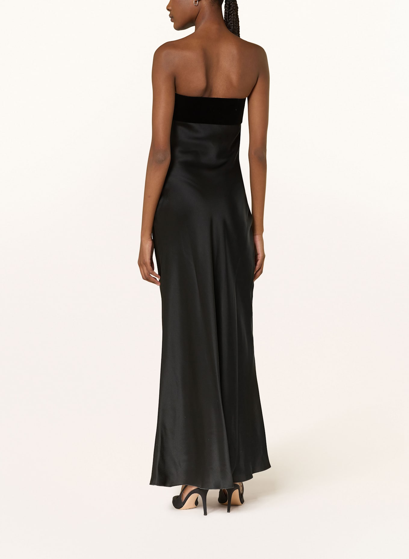 Max Mara STUDIO Abendkleid BAIA aus Satin: SCHWARZ