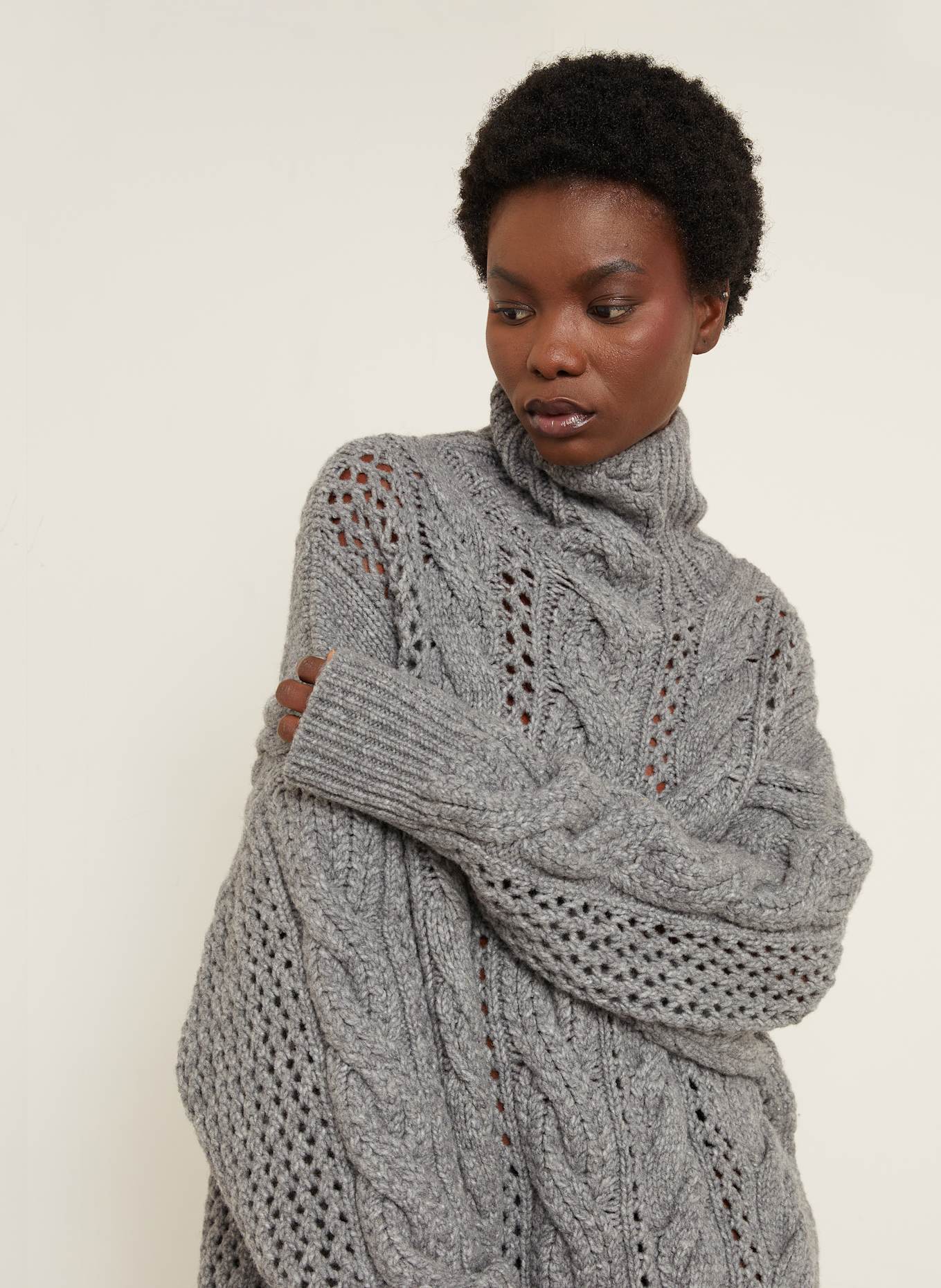 SPORTMAX Robe en maille CALCO: GRIS