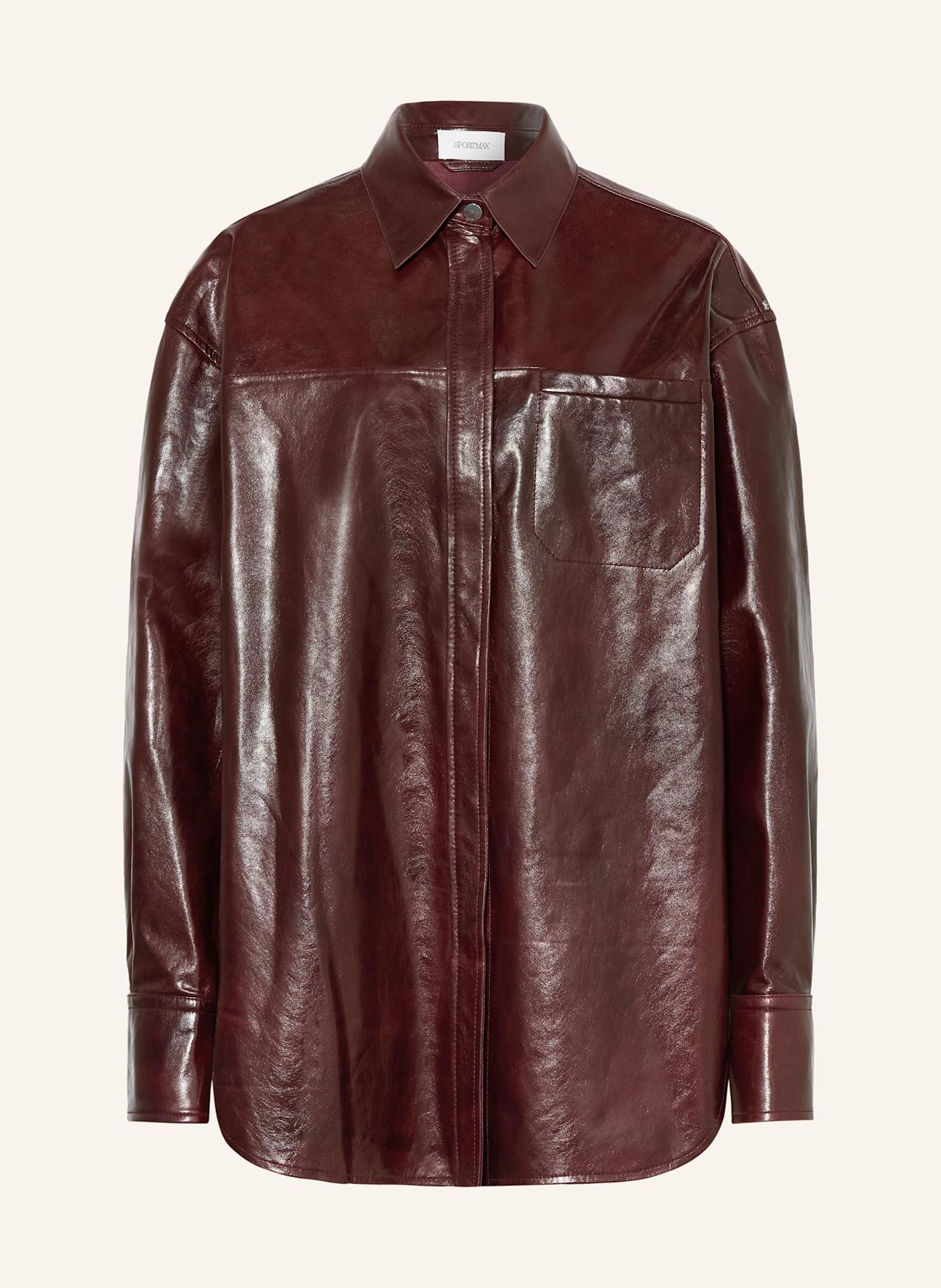 SPORTMAX Survêtement BOREL en cuir: ROUGE FONCÉ