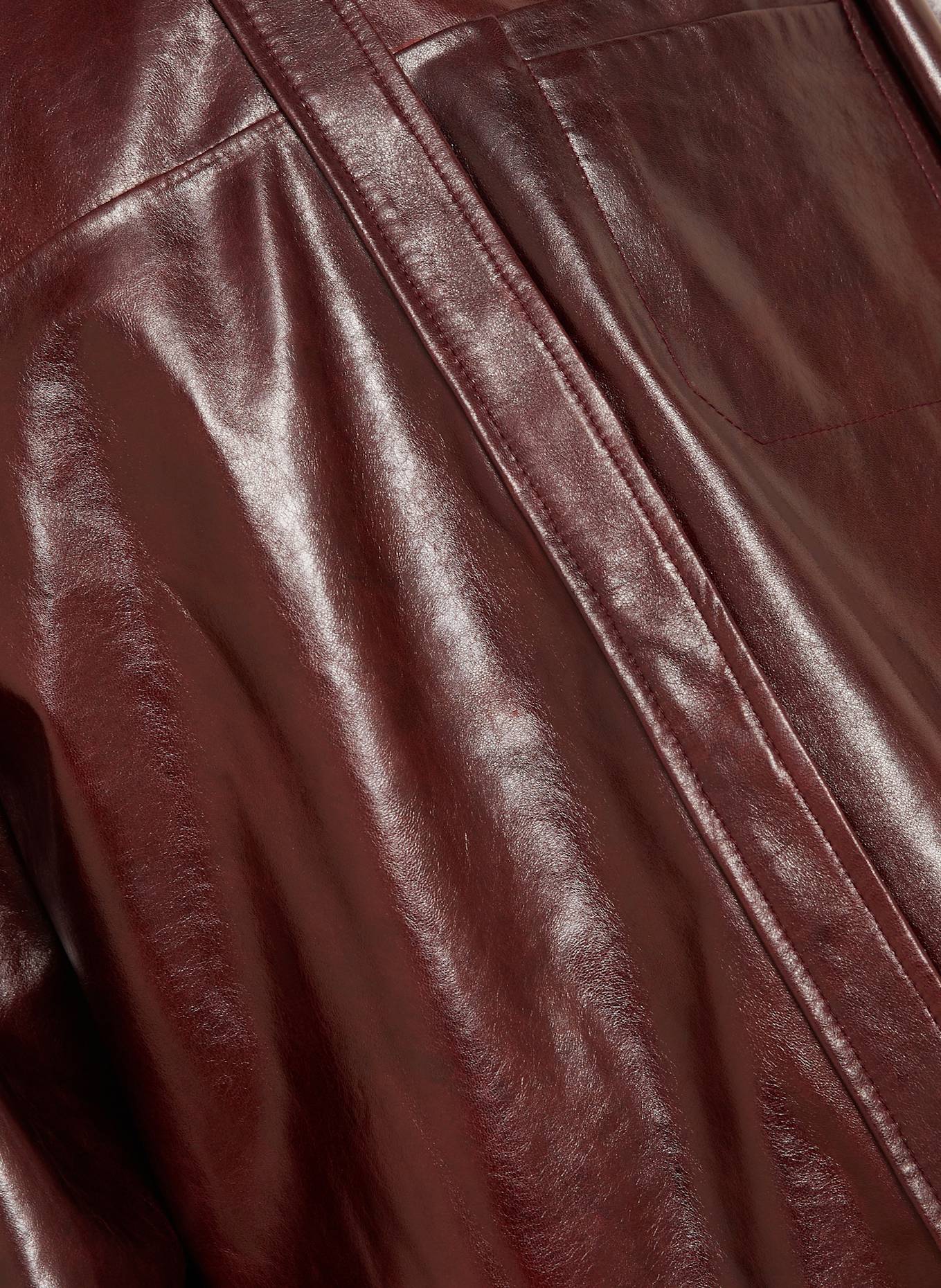 SPORTMAX Survêtement BOREL en cuir: ROUGE FONCÉ