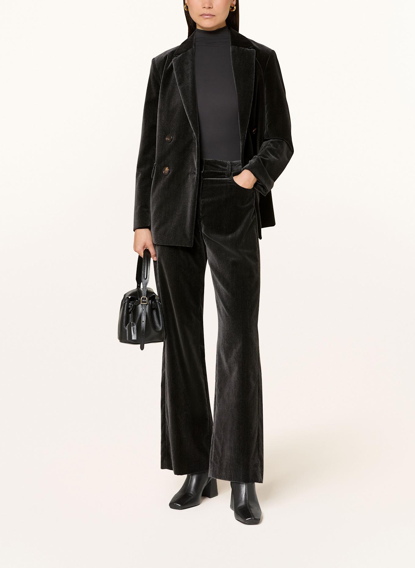 S Max Mara Marlenehose CAUCASO aus Cord: DUNKELGRAU