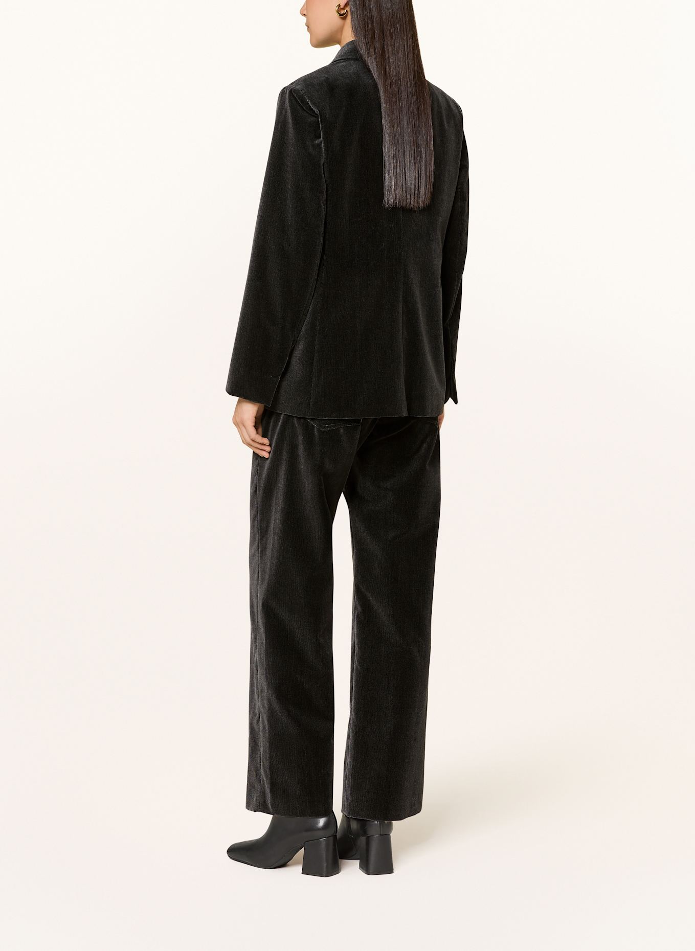 S Max Mara Marlenehose CAUCASO aus Cord: DUNKELGRAU