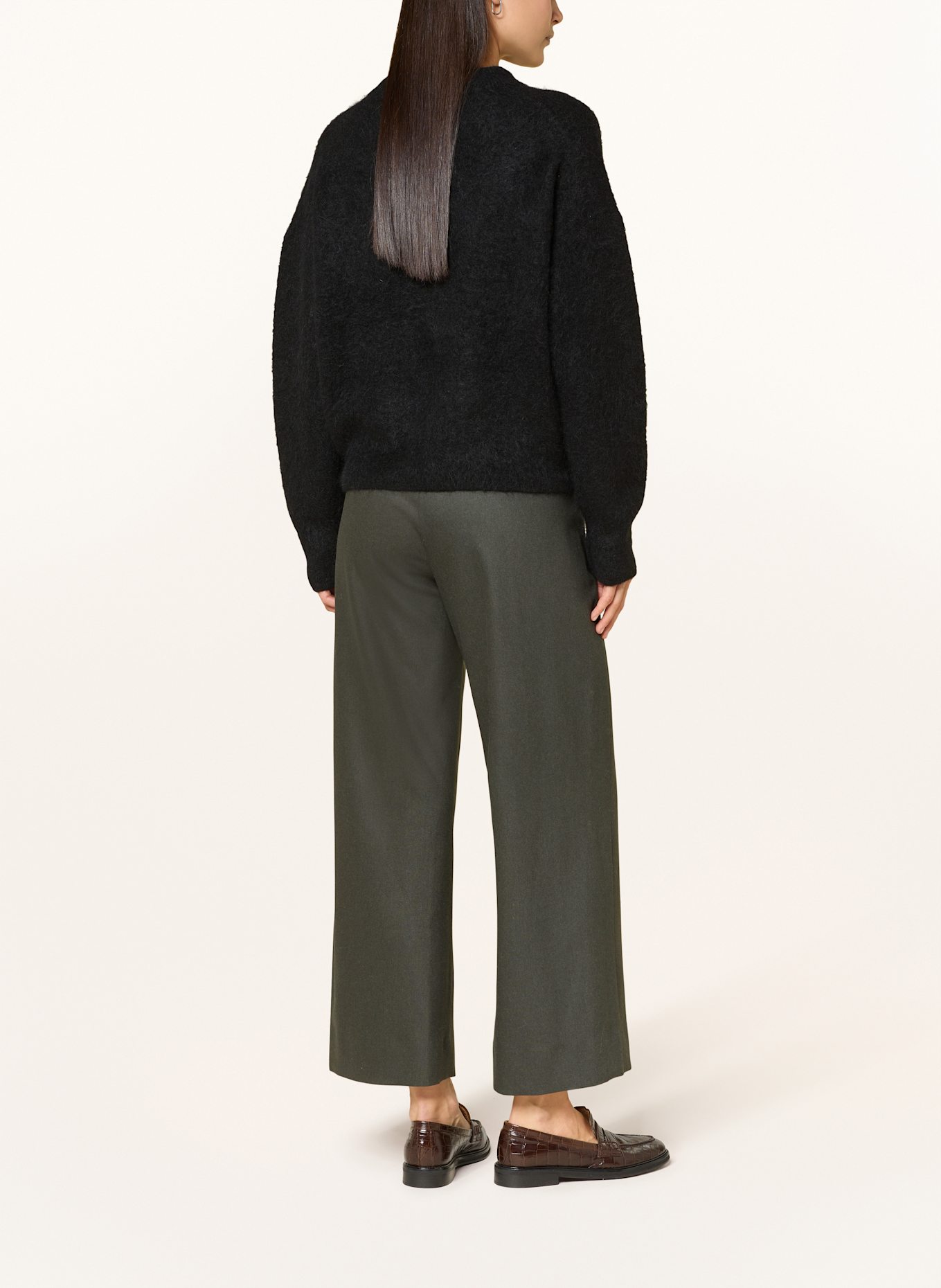 S Max Mara Pantalon 7/8 FLORIA en flanelle: GROEN