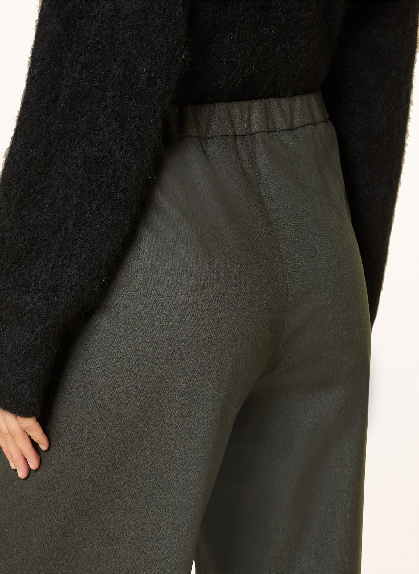 S Max Mara Pantalon 7/8 FLORIA en flanelle: GROEN