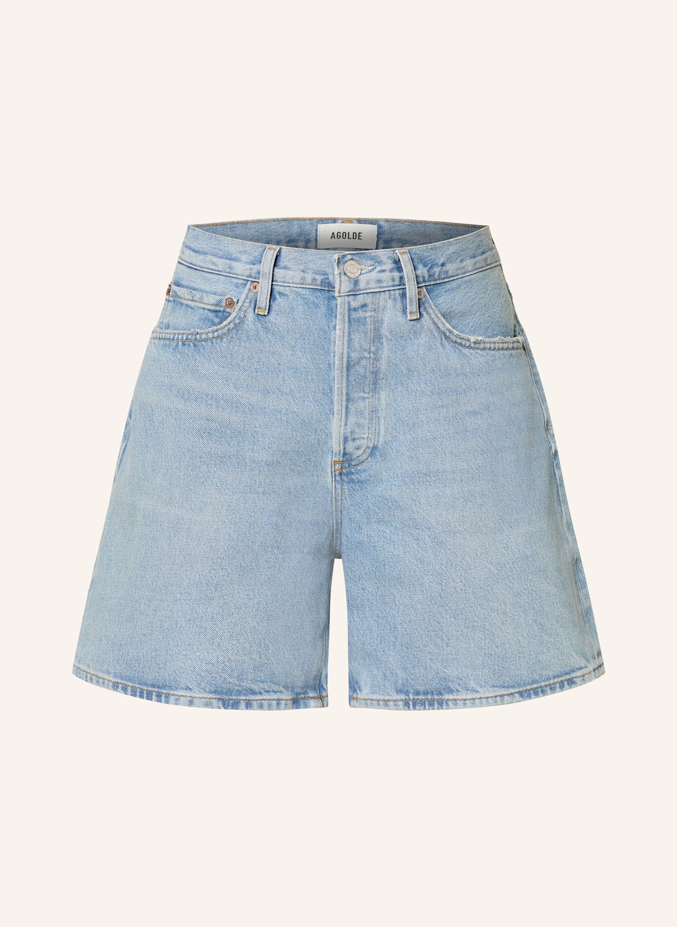 AGOLDE DAME denim shorts: coax vint marbled ind
