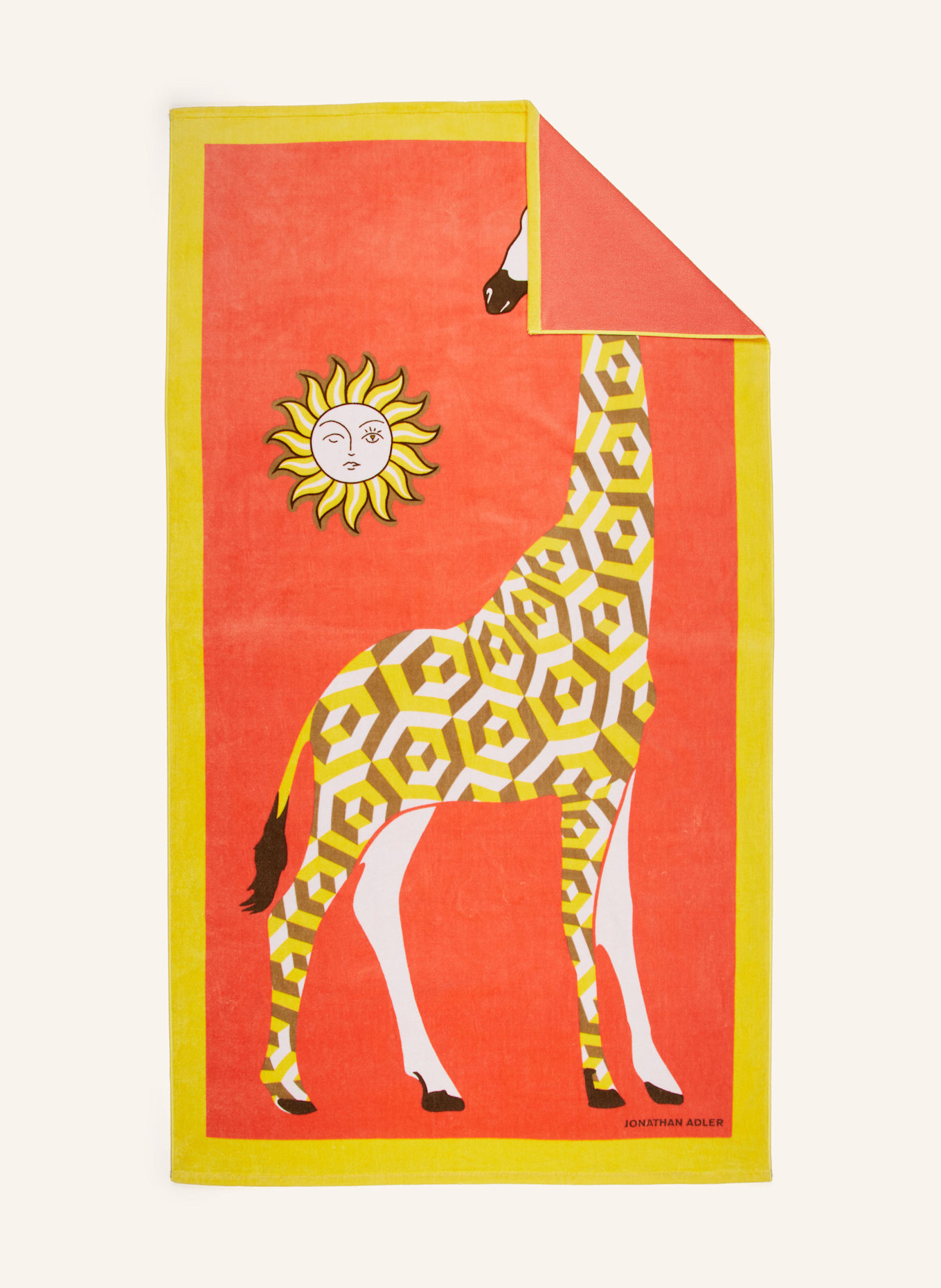 JONATHAN ADLER Strandtuch: ORANGE / GELB / WEISS