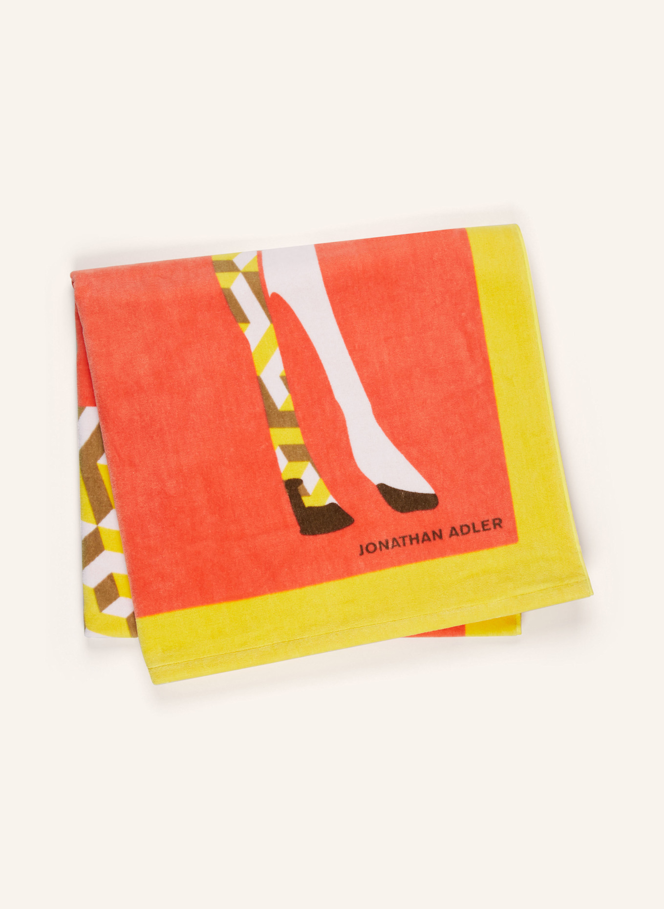 JONATHAN ADLER Strandtuch: ORANGE / GELB / WEISS