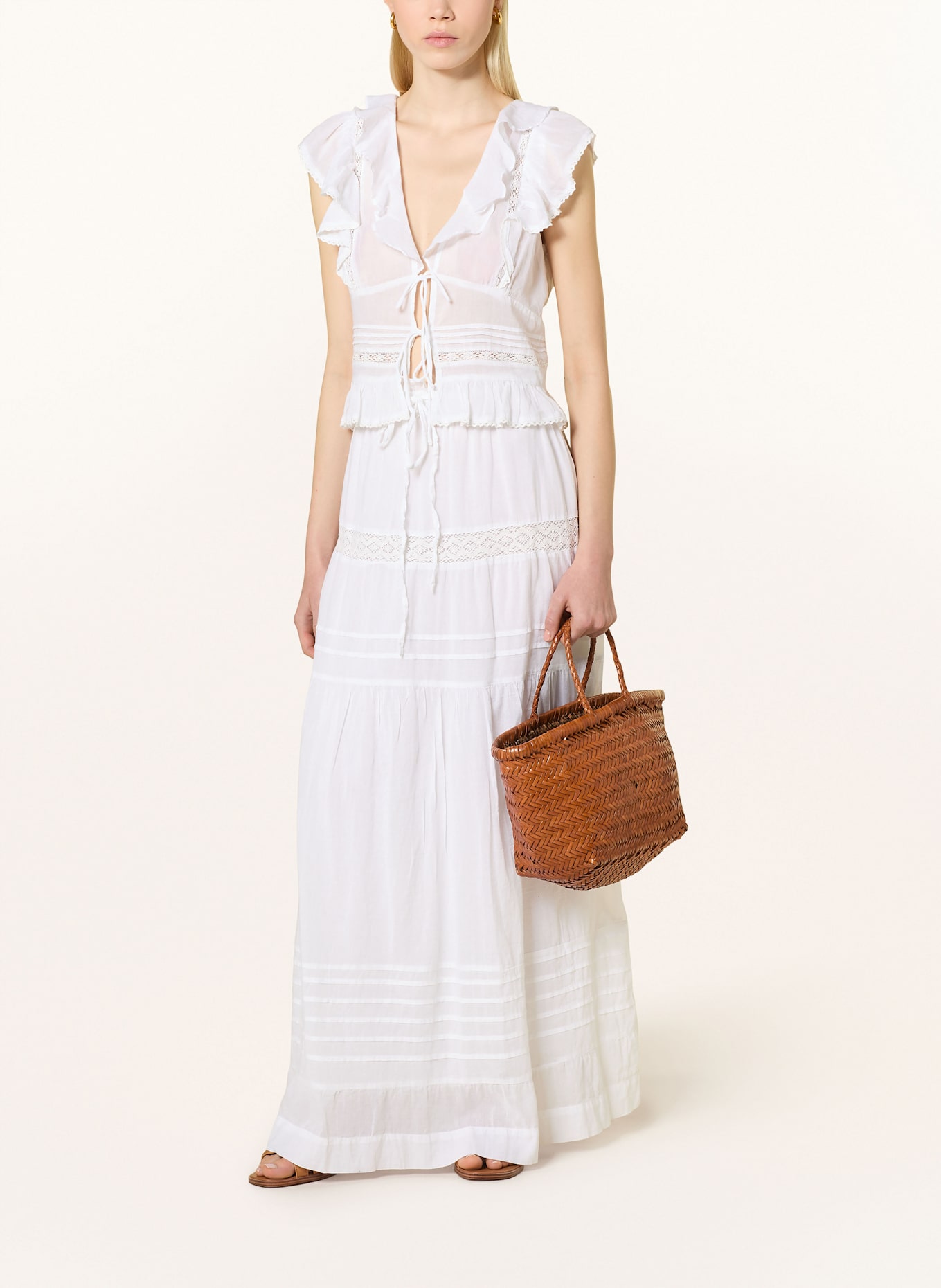 NEO NOIR Blusentop NETALI mit Volants: WEISS