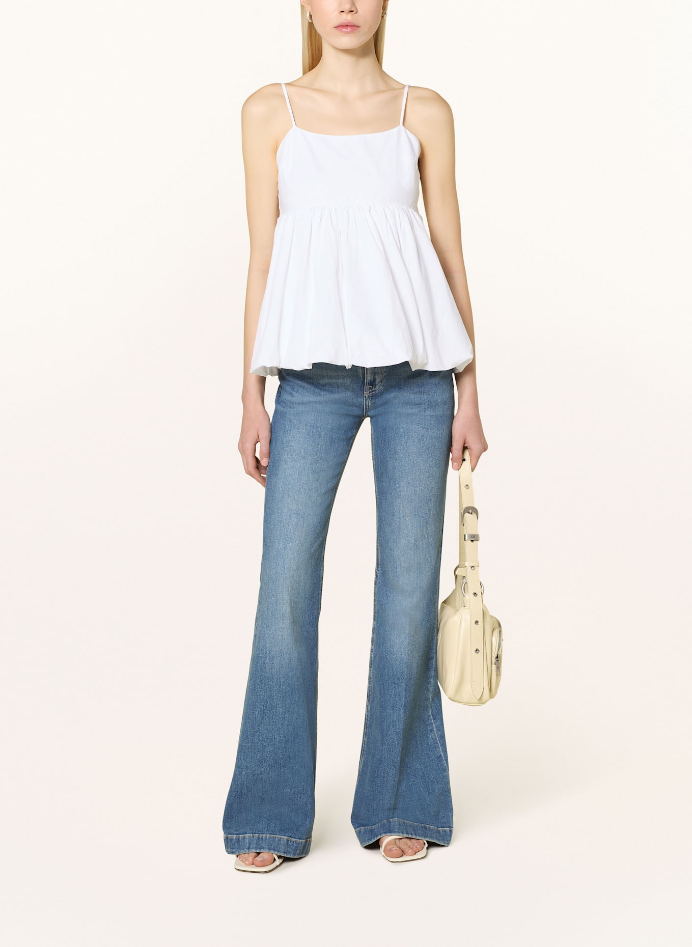 NEO NOIR Blusentop KHLOE mit Cut-out: WEISS