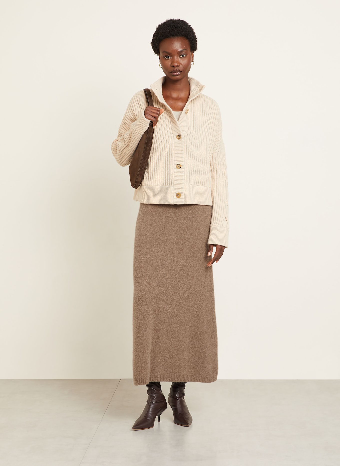 Max Mara Strickrock DORINA aus Cashmere: BEIGE