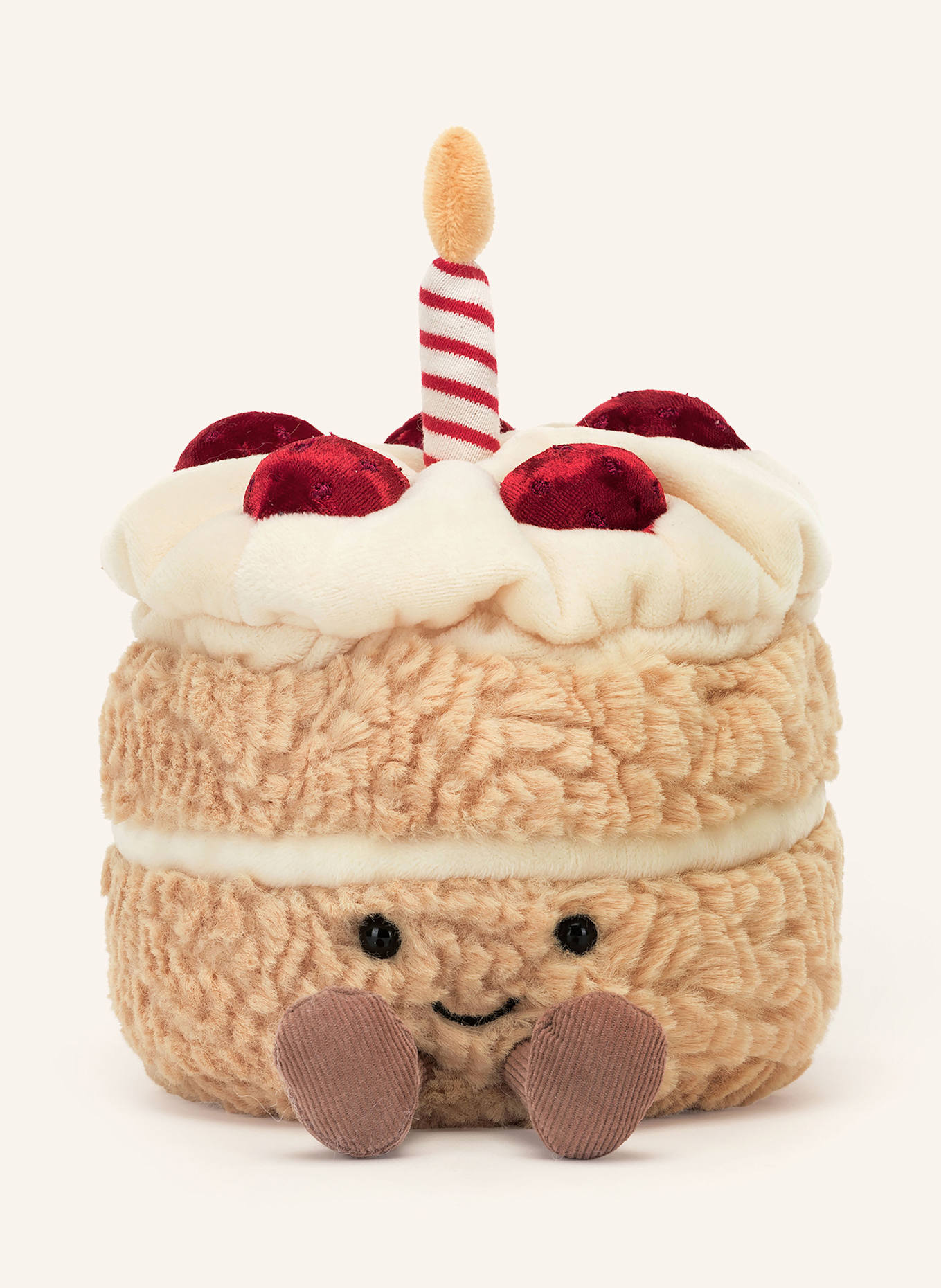 Jellycat Pluche speelgoed AMUSEABLES BIRTHDAY CAKE: BEIGE / CRÈME / ROOD