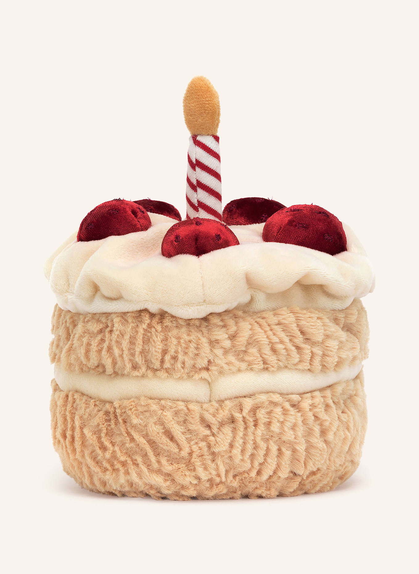 Jellycat Pluche speelgoed AMUSEABLES BIRTHDAY CAKE: BEIGE / CRÈME / ROOD