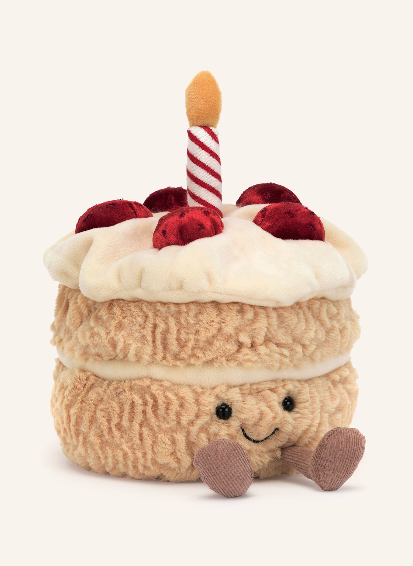 Jellycat Pluche speelgoed AMUSEABLES BIRTHDAY CAKE: BEIGE / CRÈME / ROOD