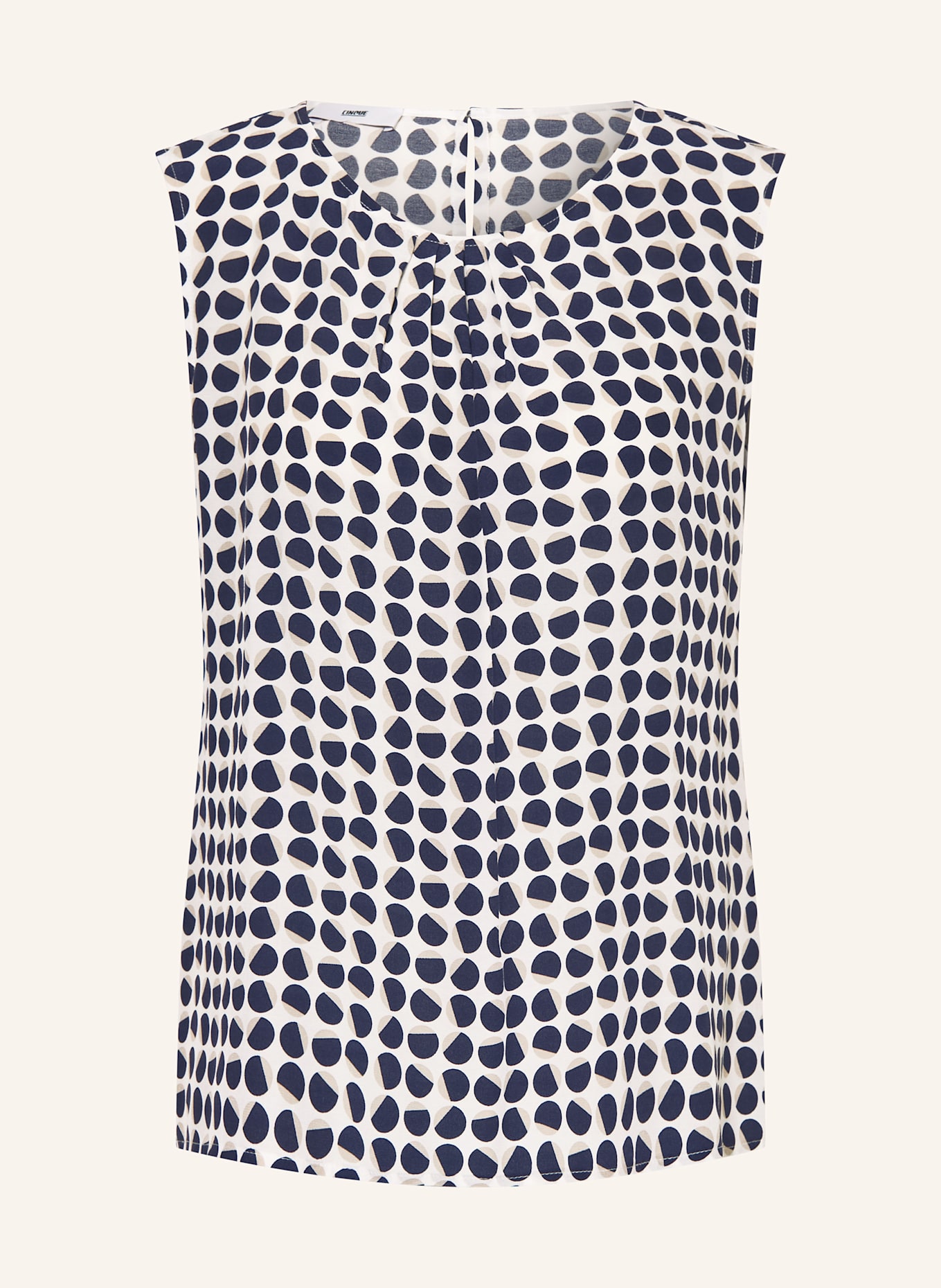 CINQUE Blusentop CIPINO: WEISS / DUNKELBLAU / HELLBRAUN