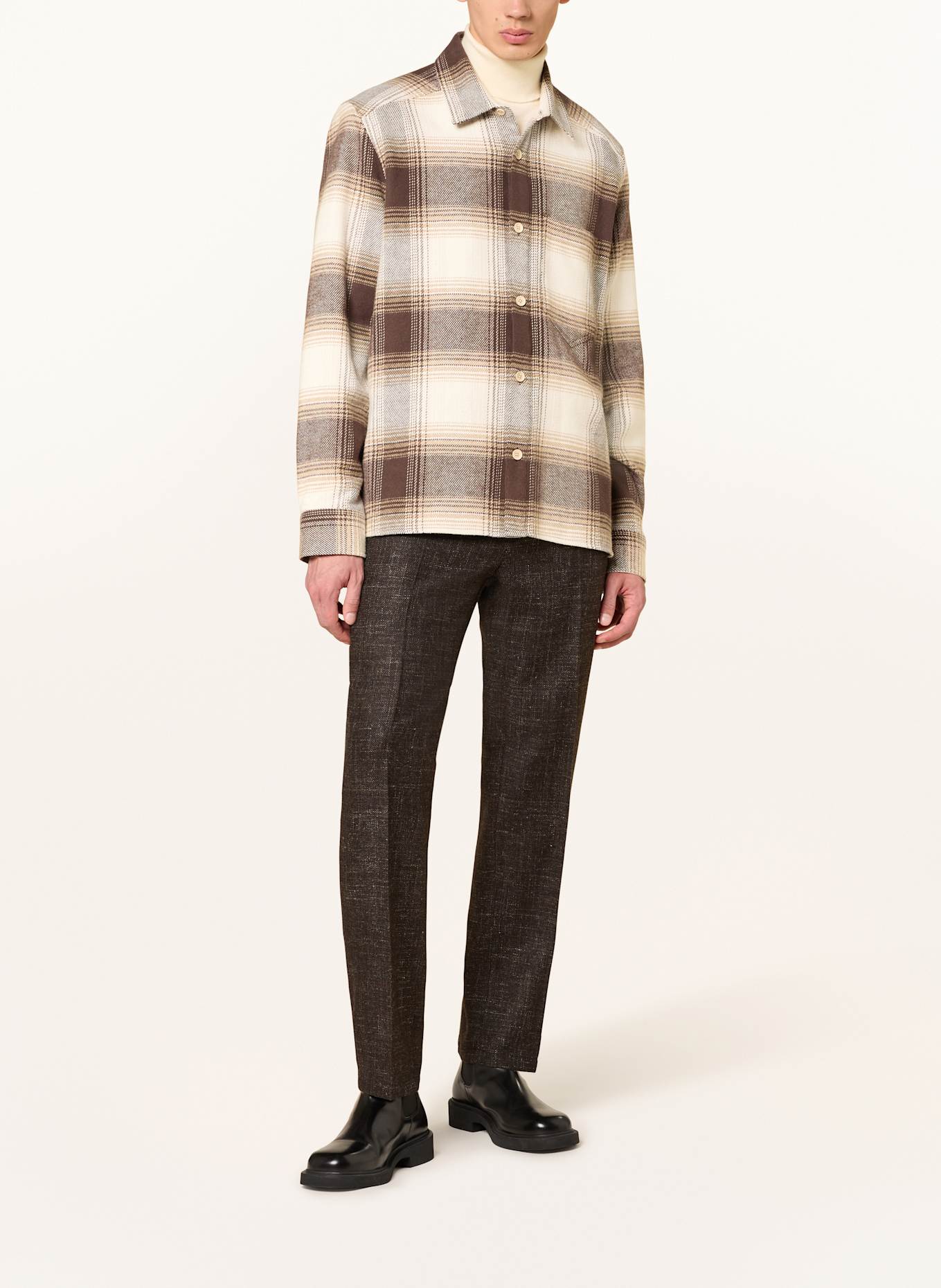 DRYKORN Hemd DIEGGO Comort Fit: HELLBRAUN / DUNKELBRAUN / ECRU