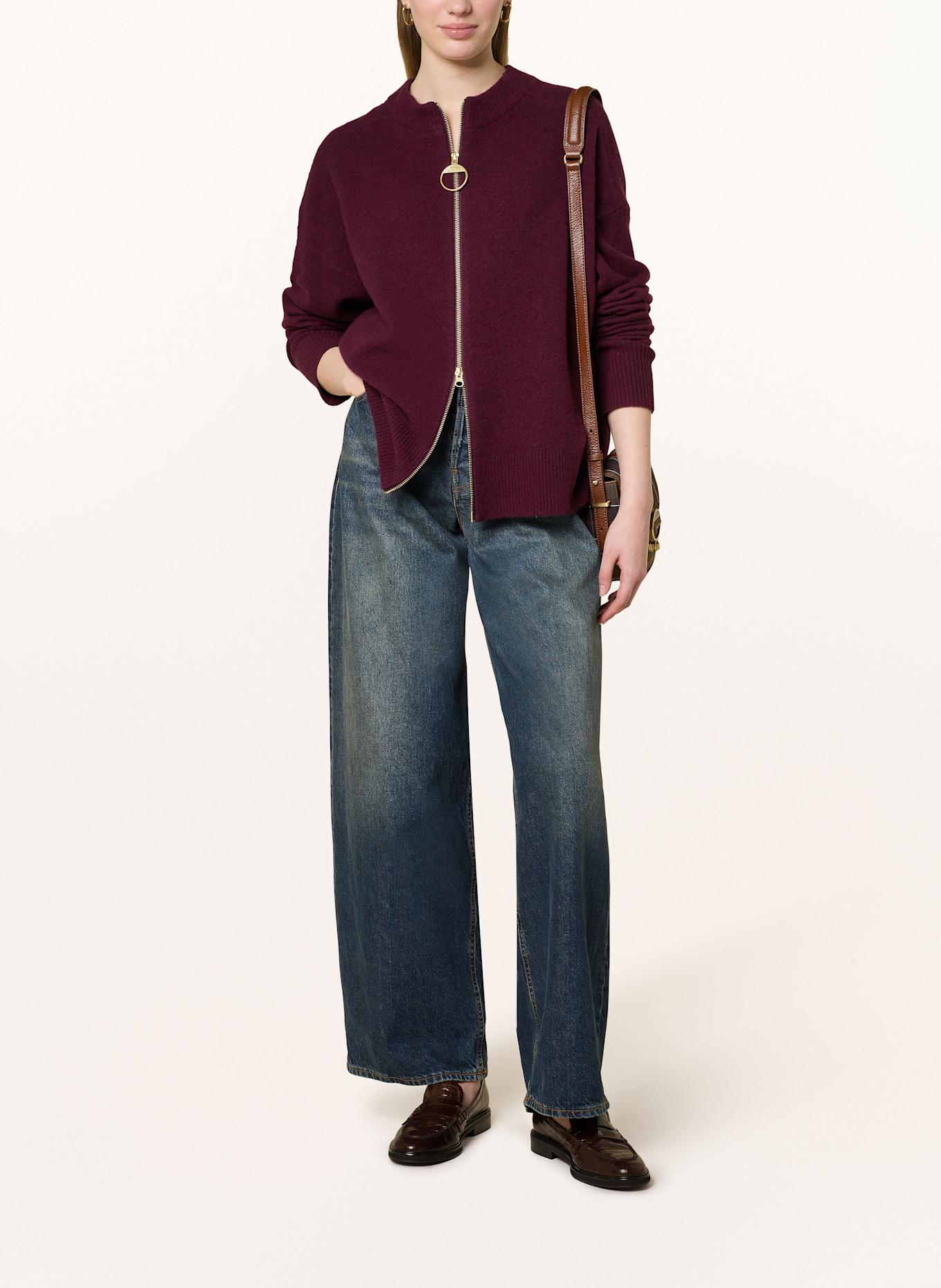 Barbour Oversized-Pullover: DUNKELROT