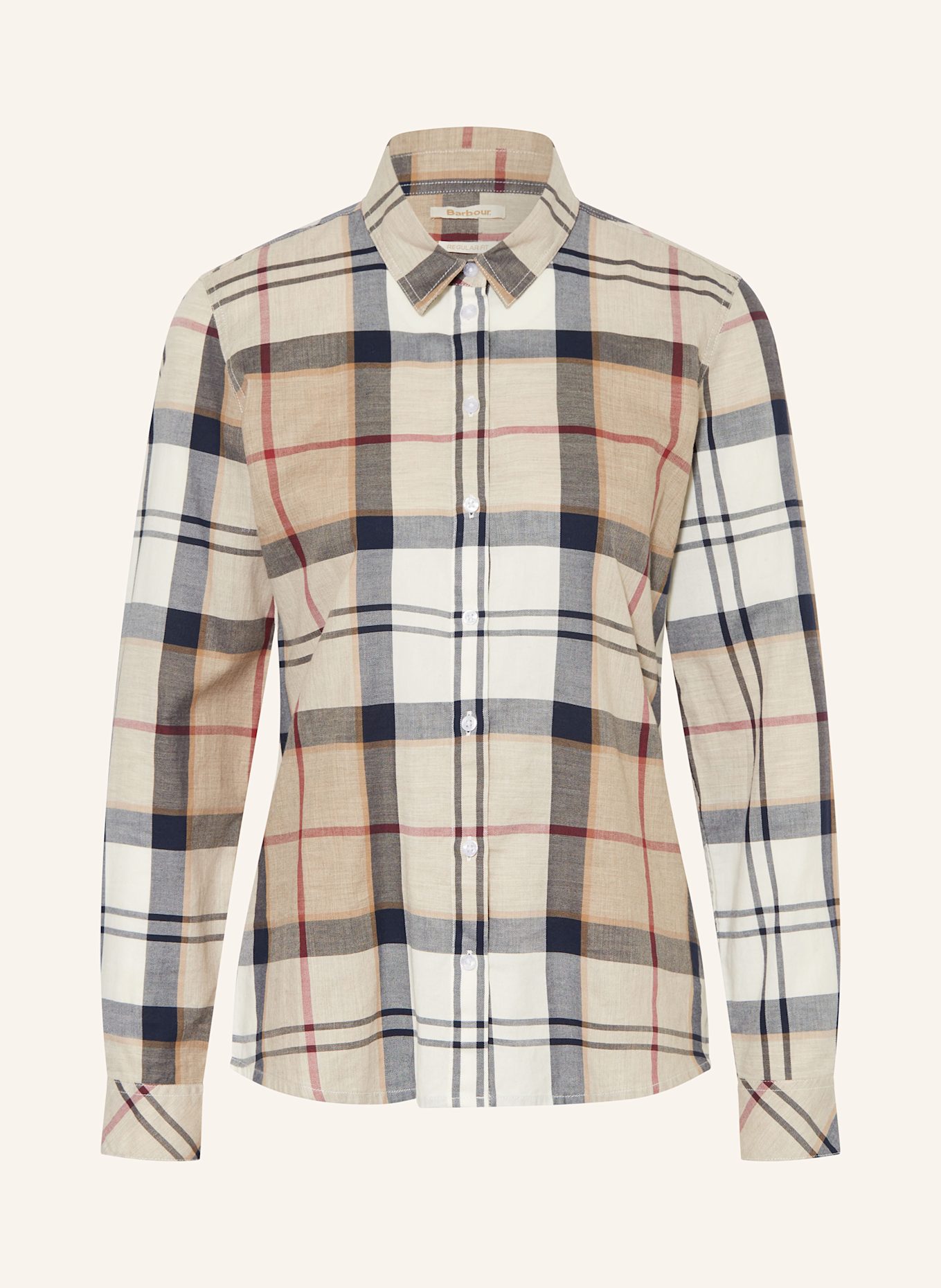 Barbour Hemdbluse BREDON: HELLBRAUN / DUNKELBLAU / ROT