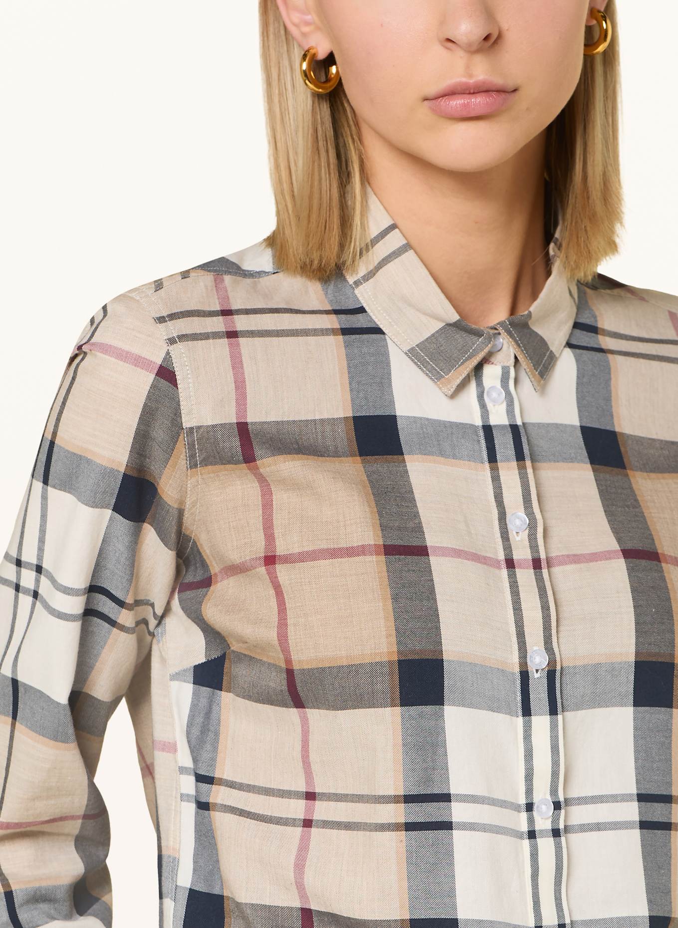 Barbour Hemdbluse BREDON: HELLBRAUN / DUNKELBLAU / ROT