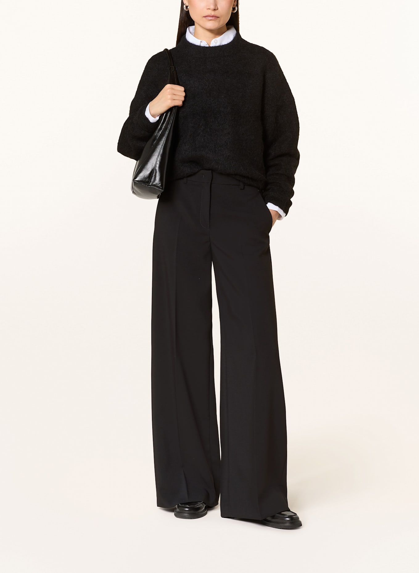 SEDUCTIVE SHILOH wide leg trousers: BLACK