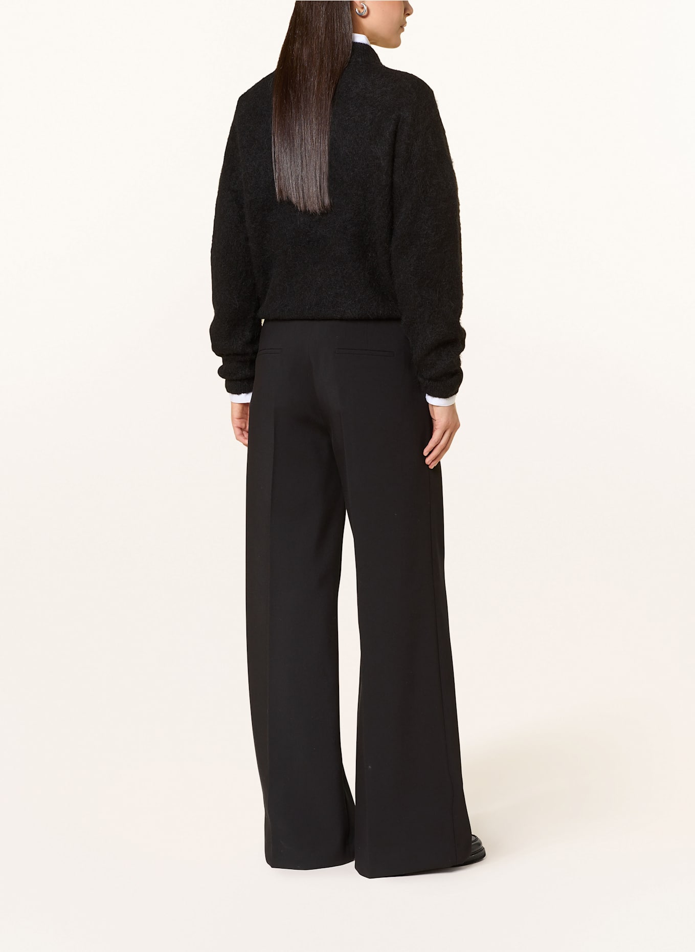 SEDUCTIVE SHILOH wide leg trousers: BLACK