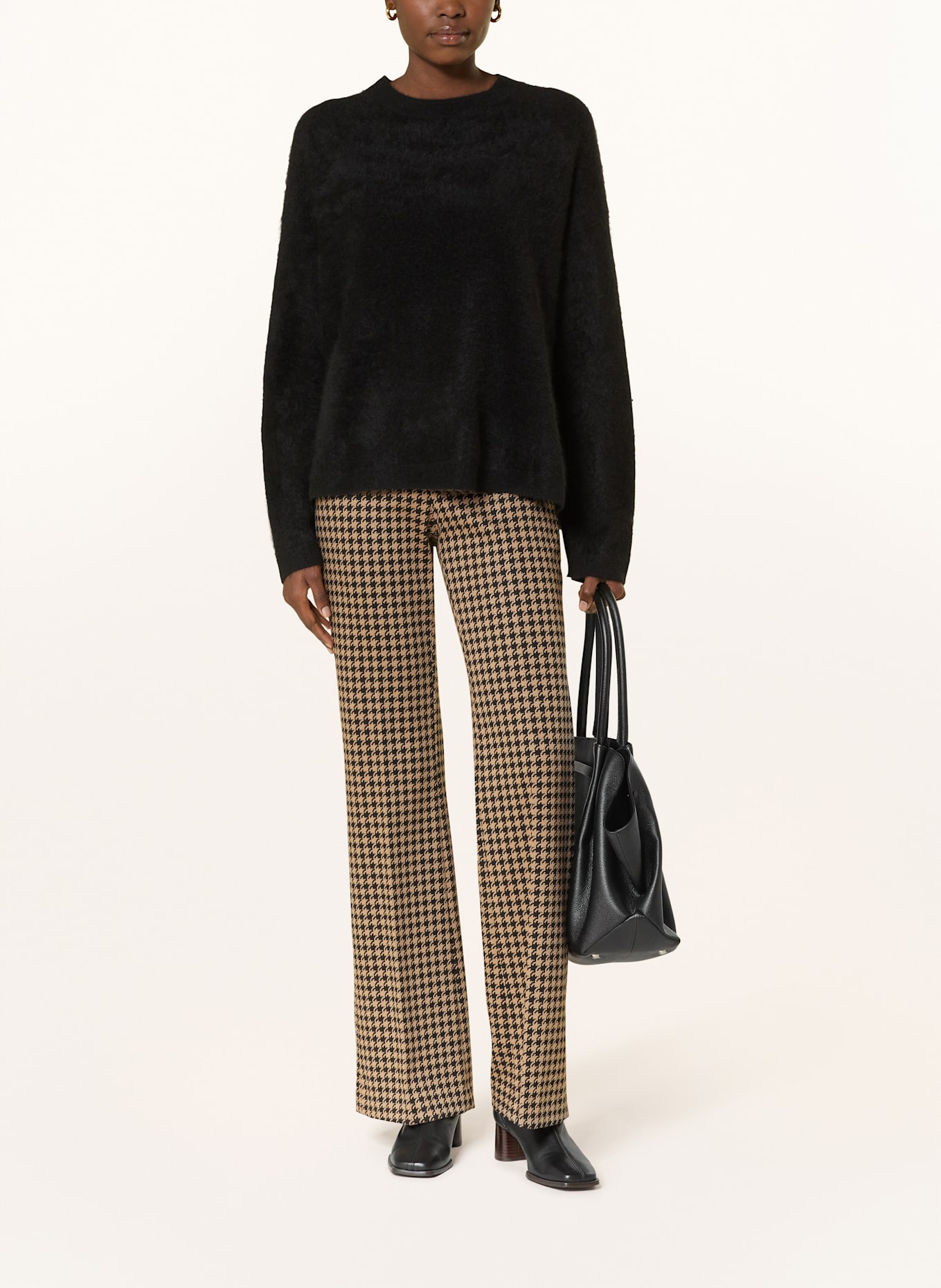 SEDUCTIVE NANOU wide leg trousers: CAMEL/ BLACK