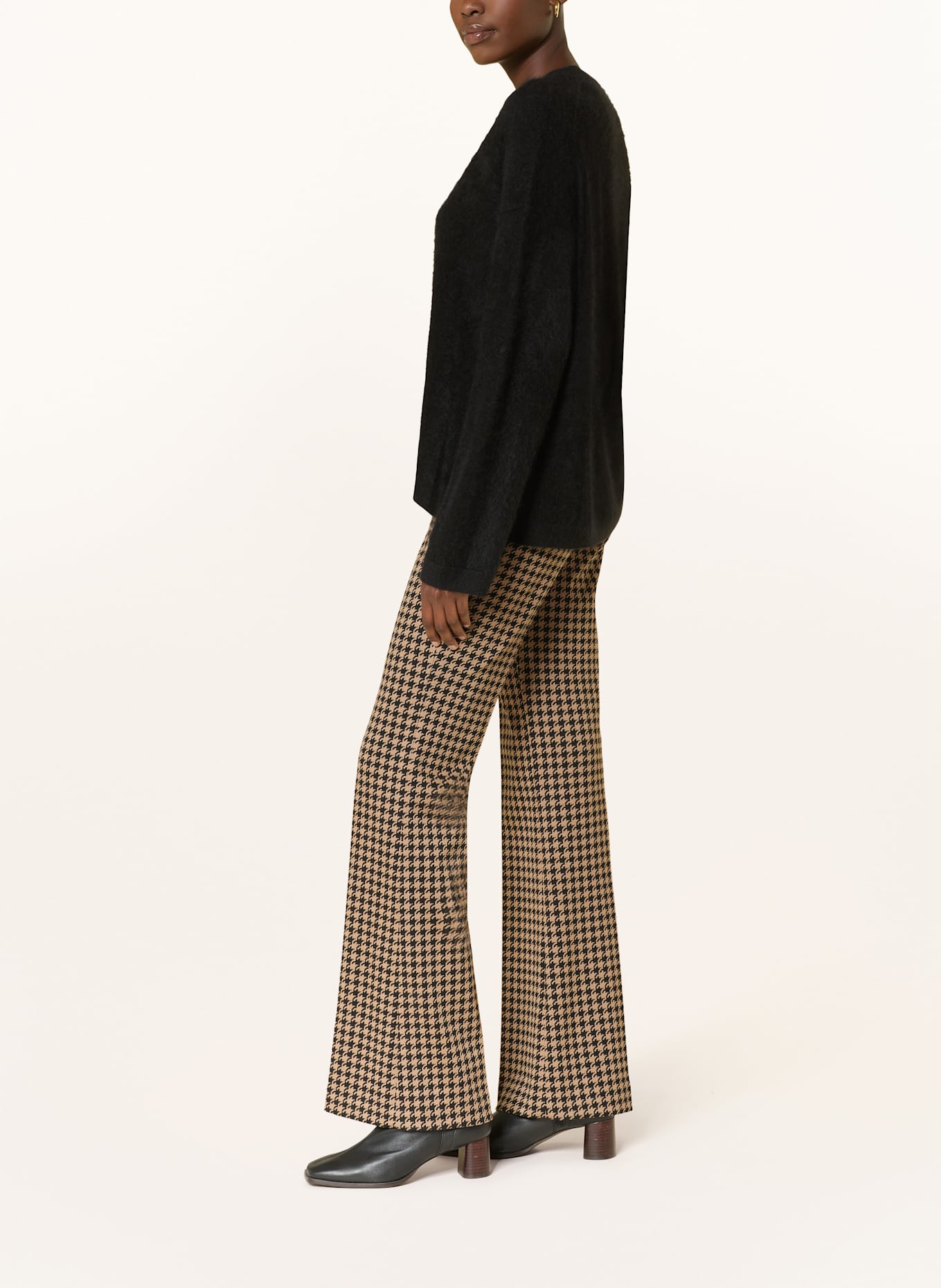 SEDUCTIVE NANOU wide leg trousers: CAMEL/ BLACK