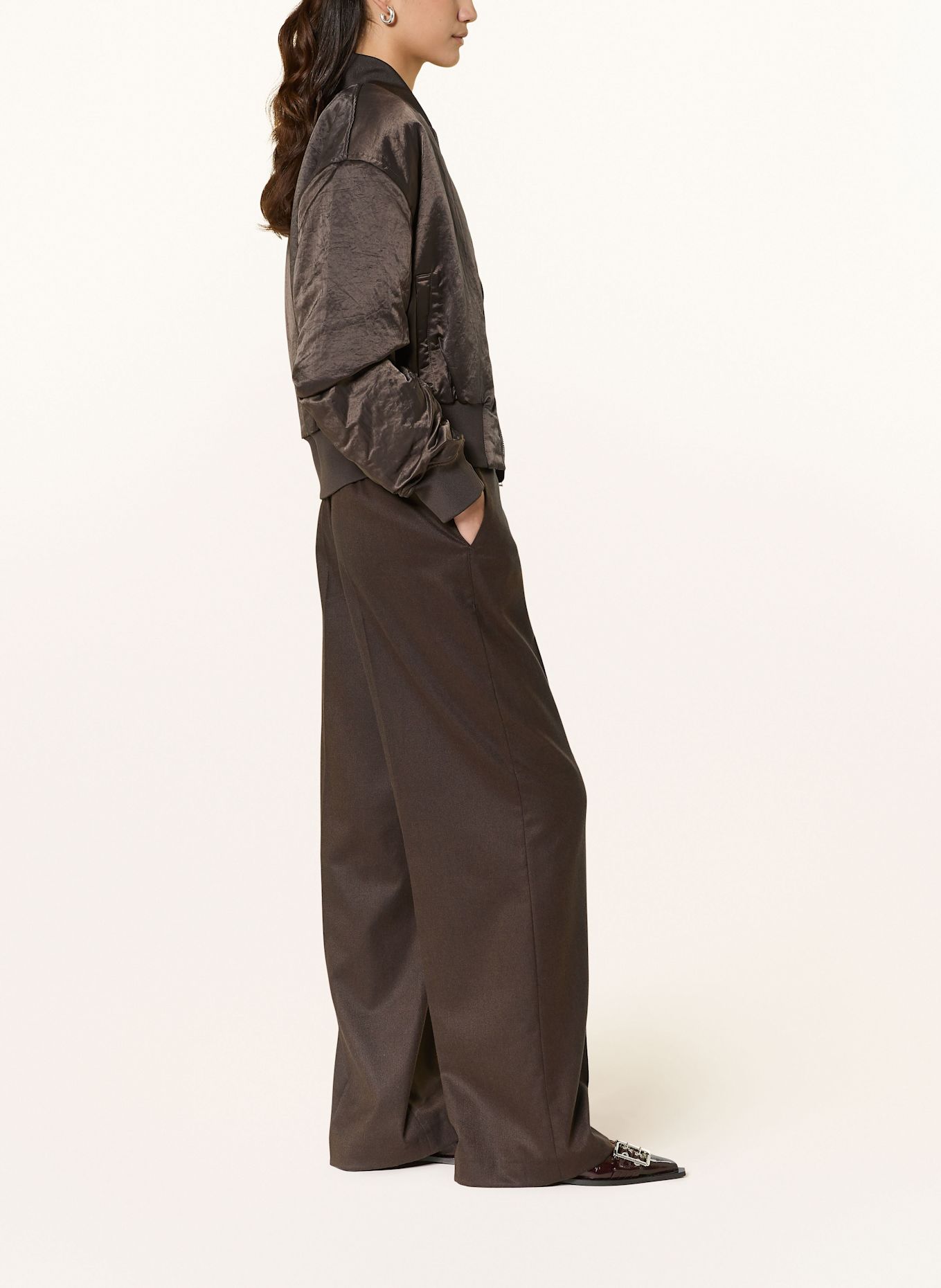 RAFFAELLO ROSSI Marlenehose ANAIS aus Flanell: DUNKELBRAUN