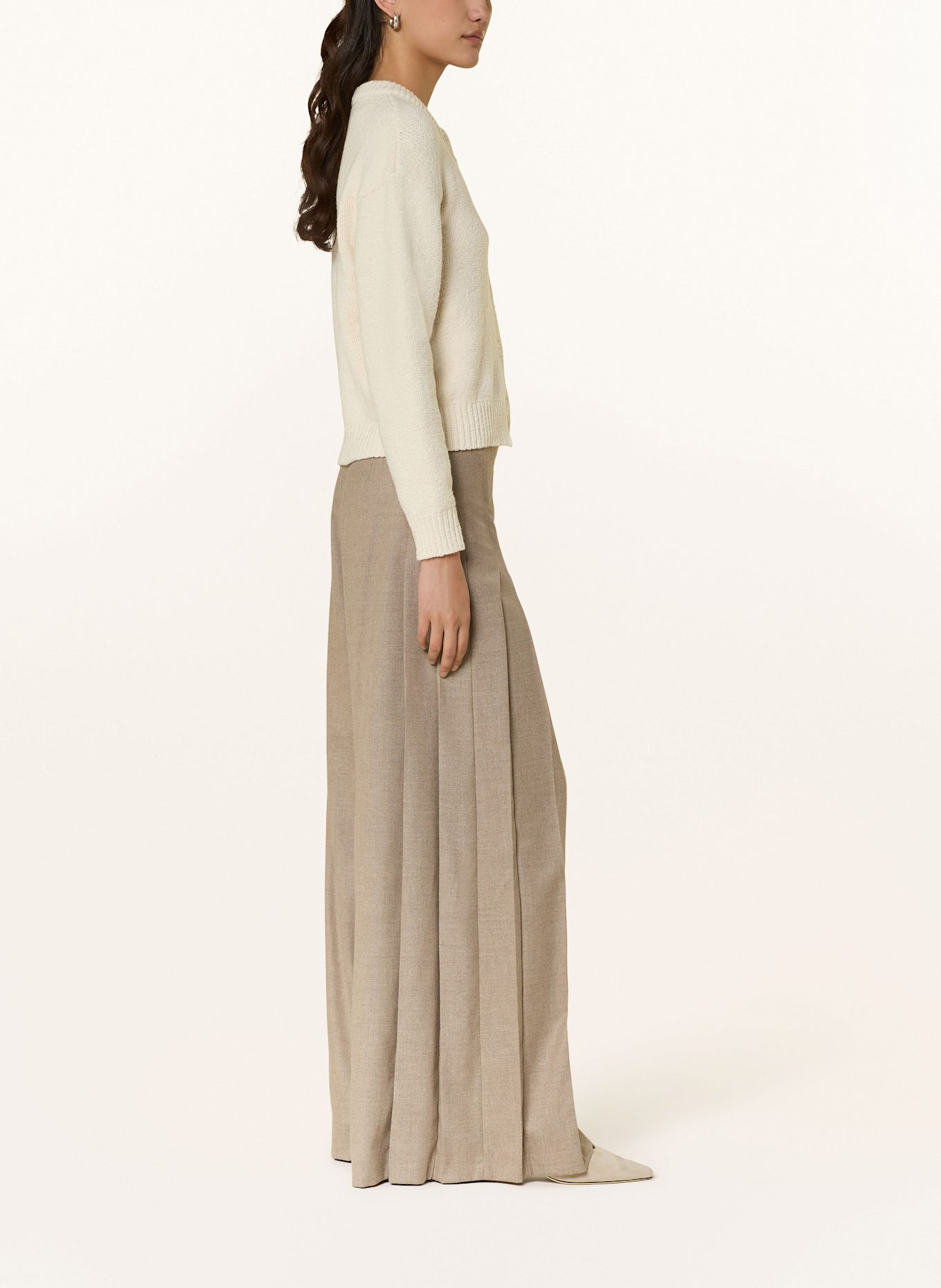 RAFFAELLO ROSSI Marlenehose MALEA aus Flanell: HELLBRAUN