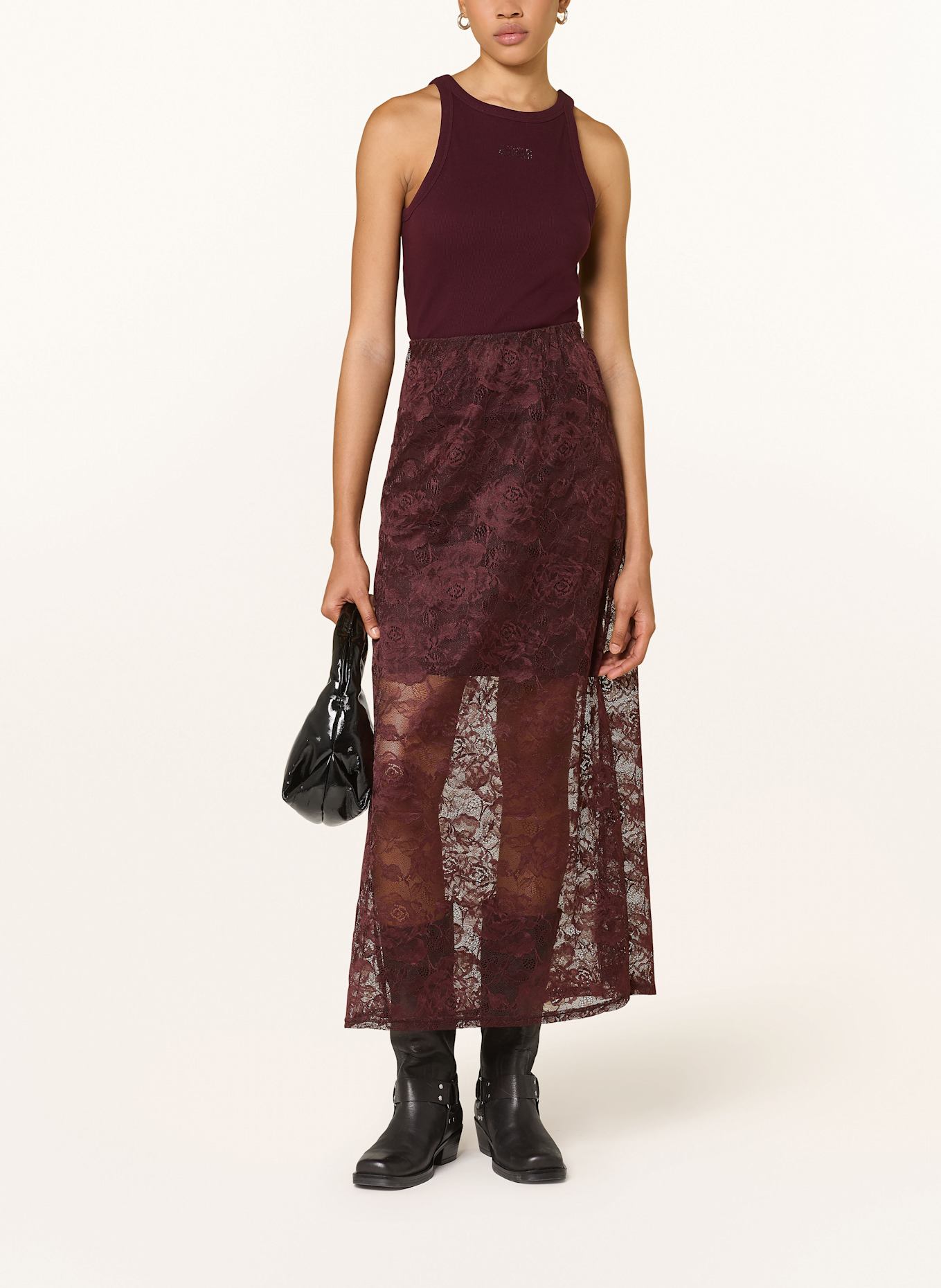 GESTUZ Spitzenrock GZLEALA: DUNKELROT