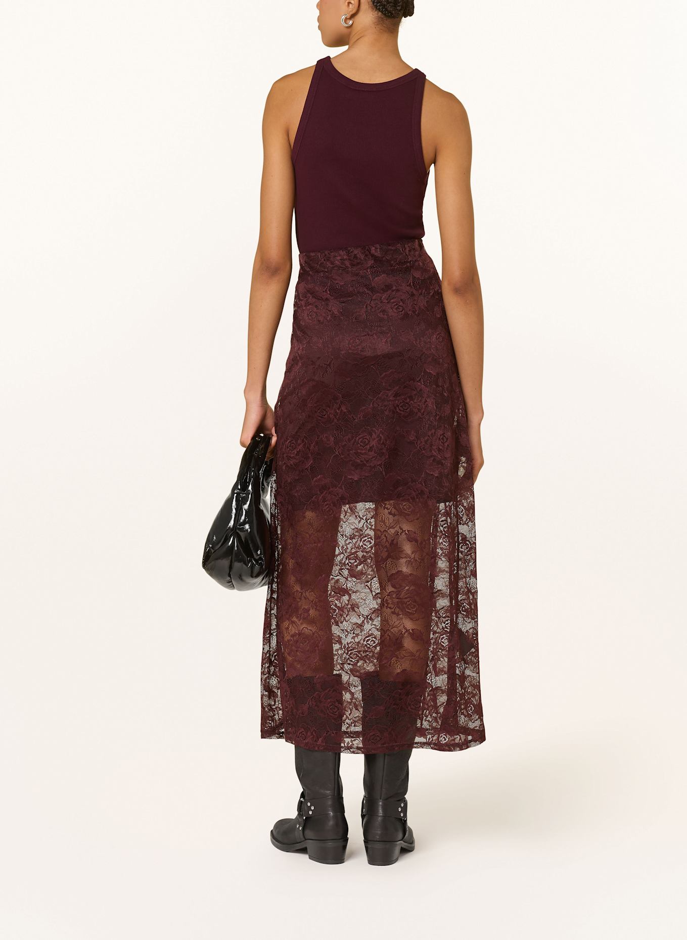 GESTUZ Spitzenrock GZLEALA: DUNKELROT