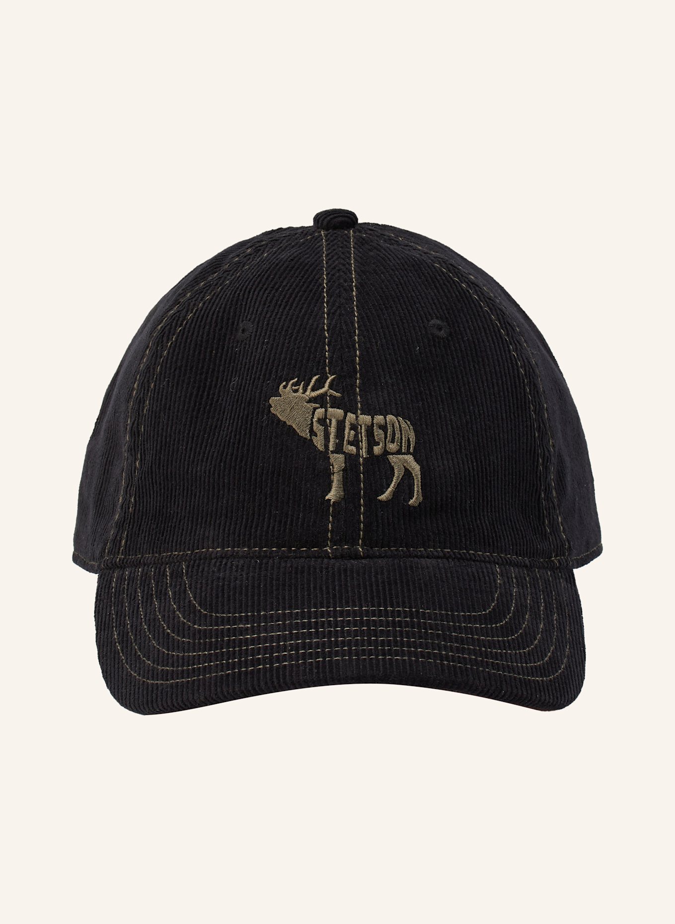 STETSON Cord-Cap: SCHWARZ