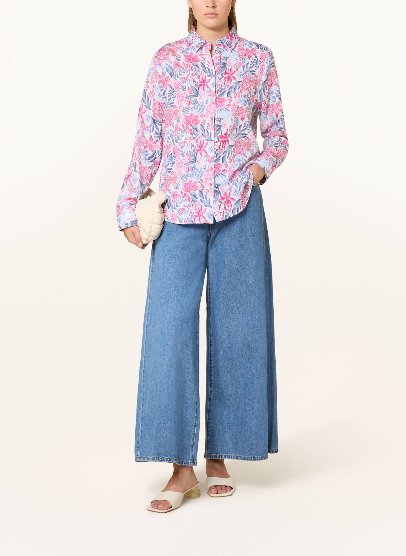 ETERNA Hemdbluse: LILA / PINK / BLAU