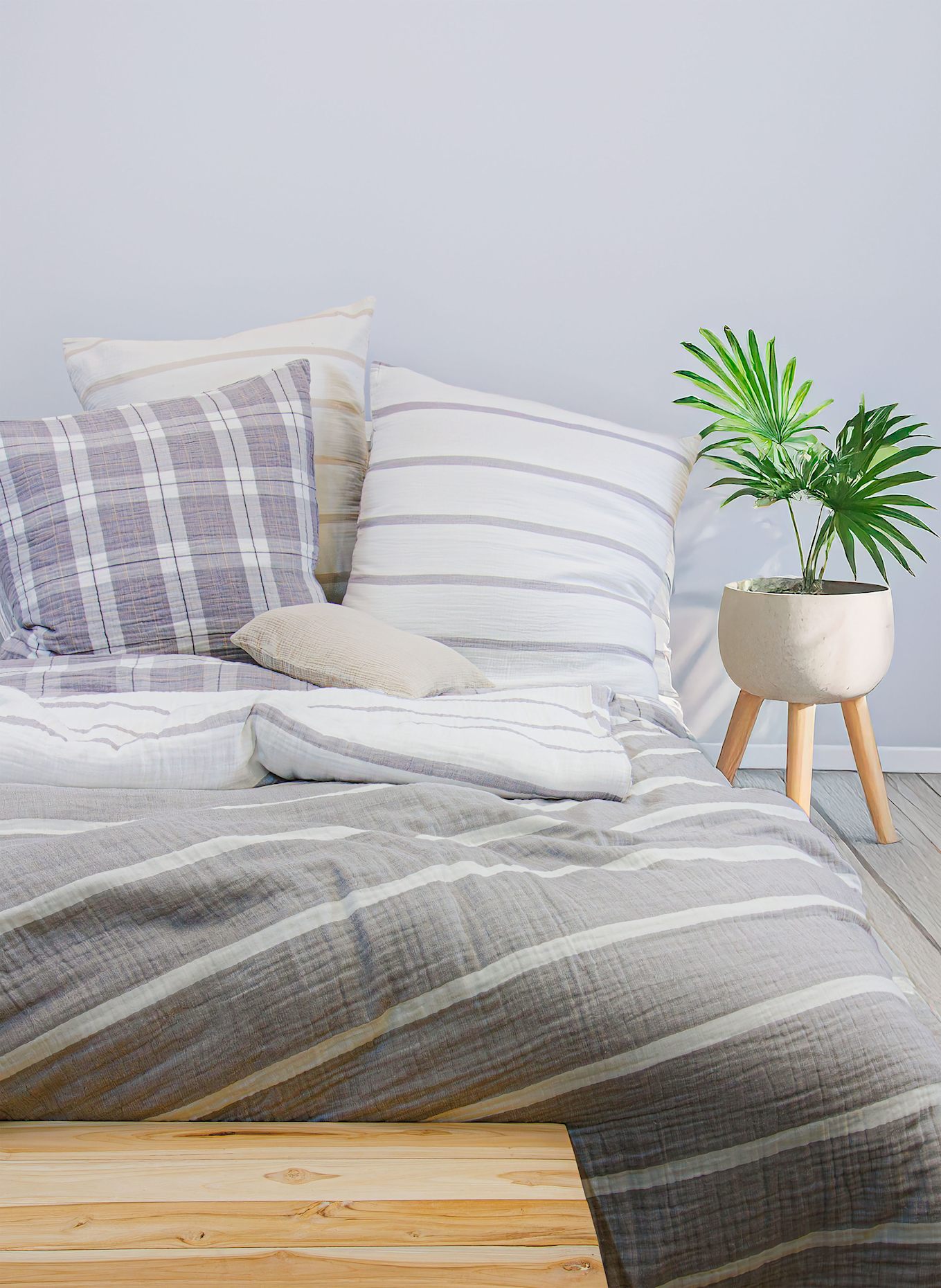 fleuresse Bettwäsche FARO: GRAU / CREME