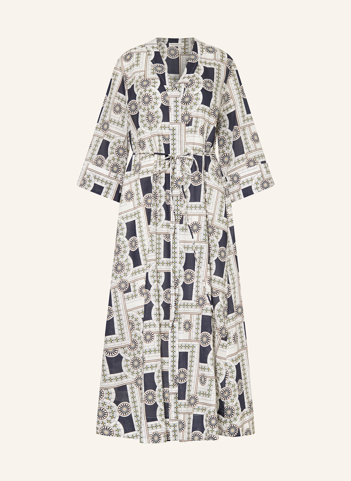 Marc O'Polo Kleid: WEISS/ DUNKELBLAU/ GRÜN