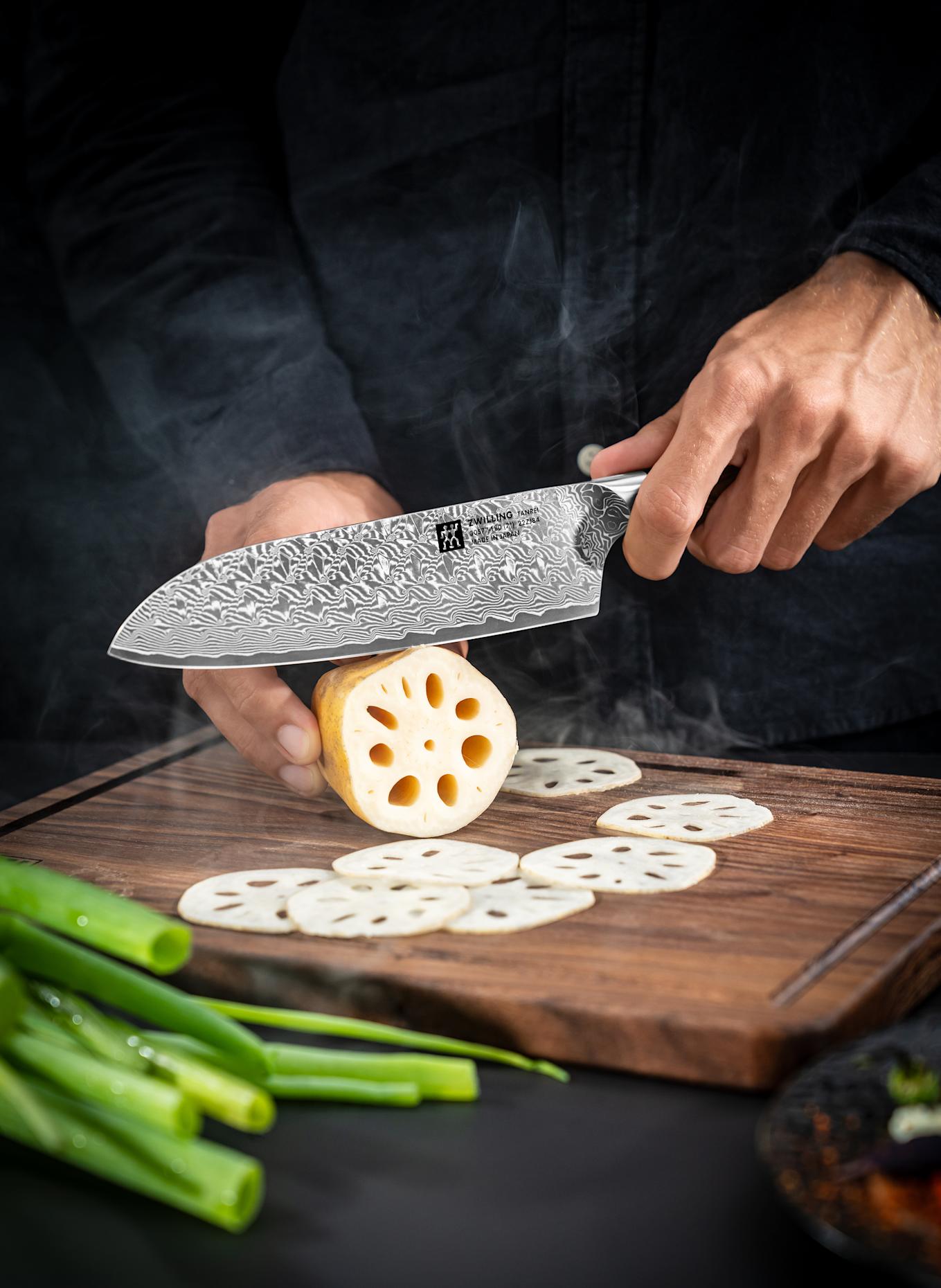 ZWILLING Nóż Santoku TANREI: CIEMNOBRĄZOWY/ SREBRNY