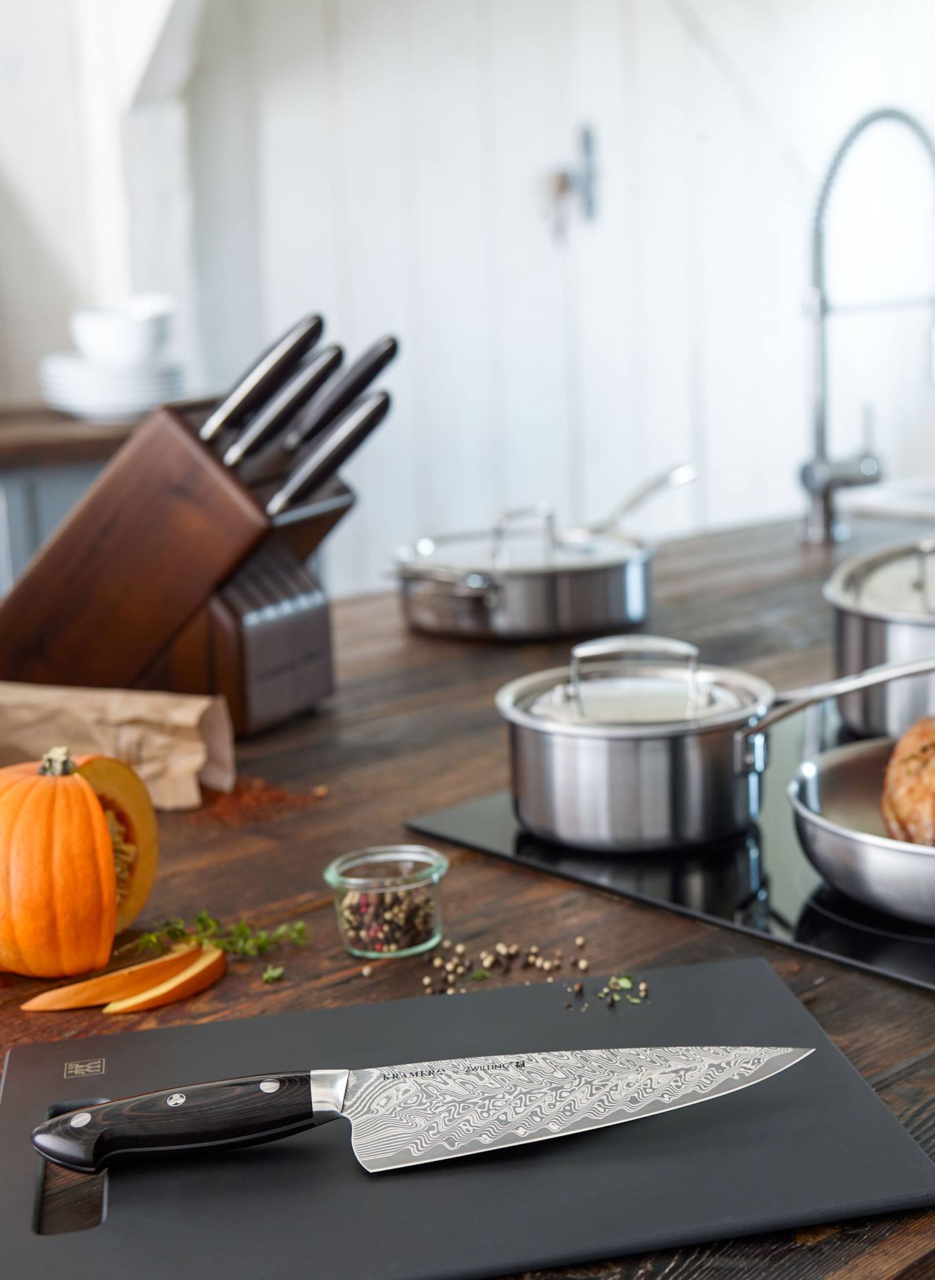 ZWILLING Kochmesser KRAMER EURO STAINLESS: SILBER / DUNKELBRAUN