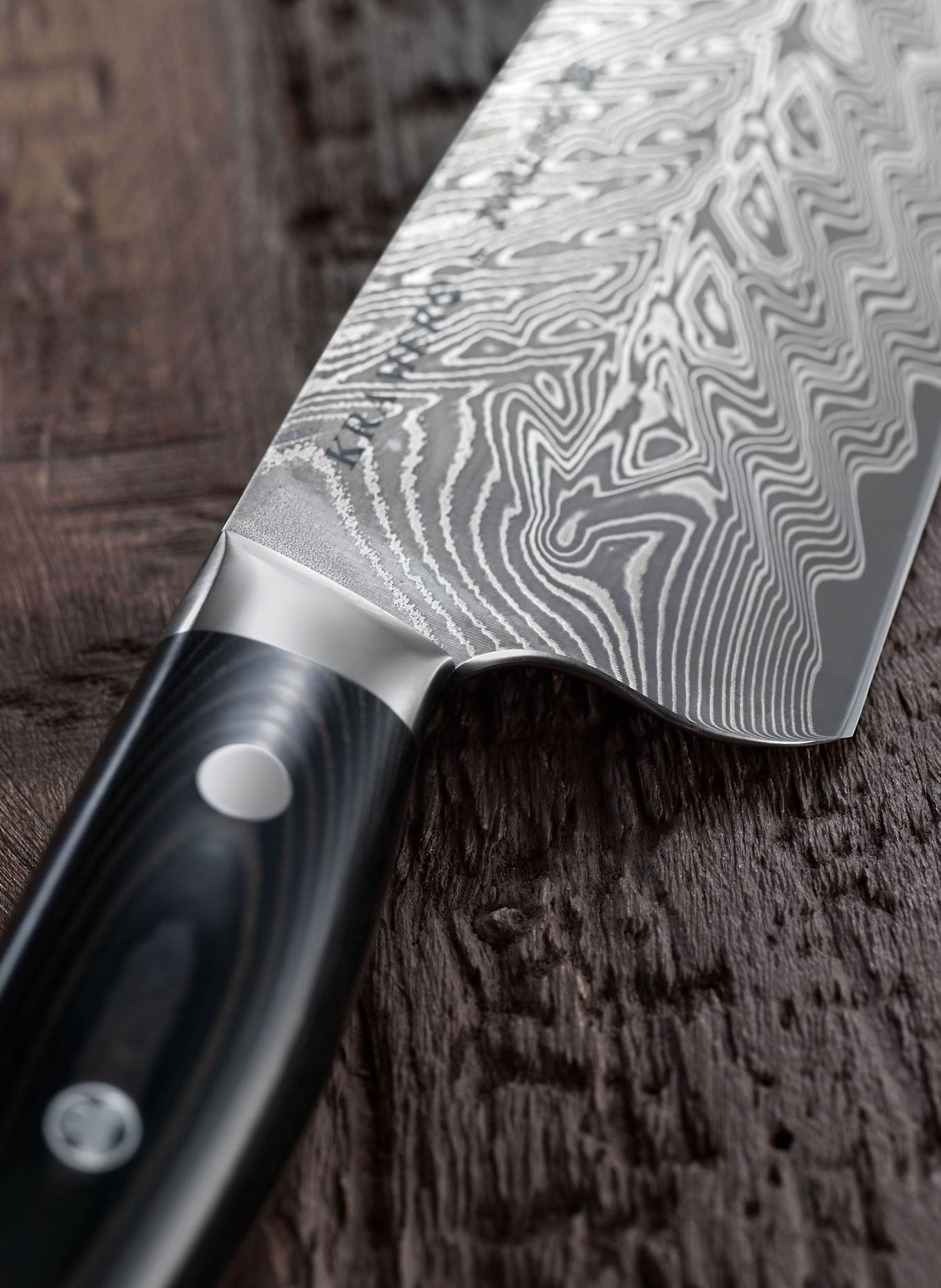 ZWILLING Santokumesser KRAMER EURO STAINLESS: SILBER / DUNKELBRAUN