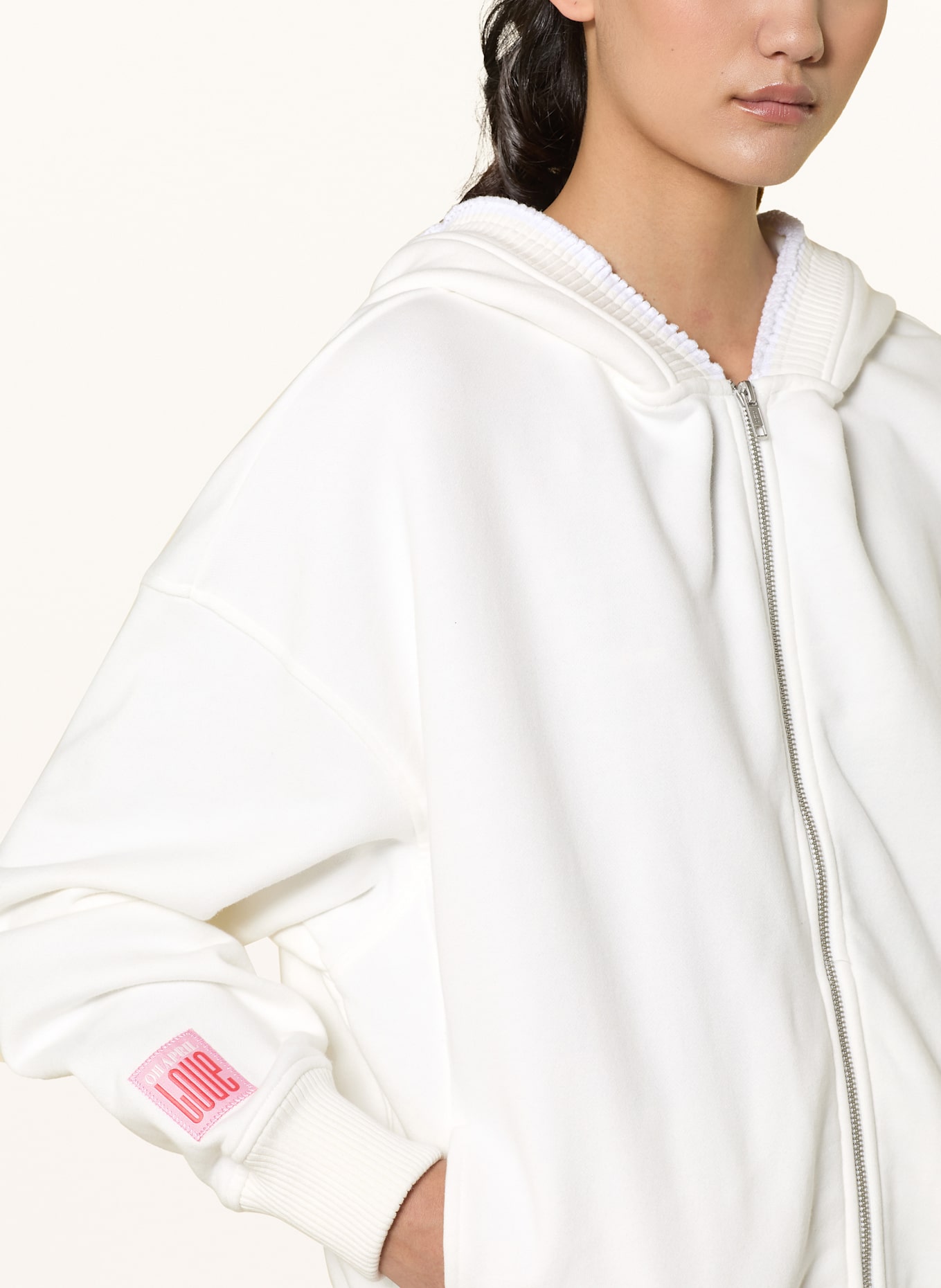OH APRIL BELO sweat jacket: WHITE