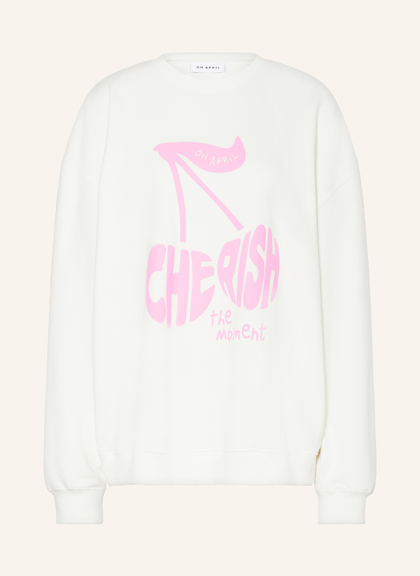 OH APRIL Sweatshirt OV: WHITE/ PINK