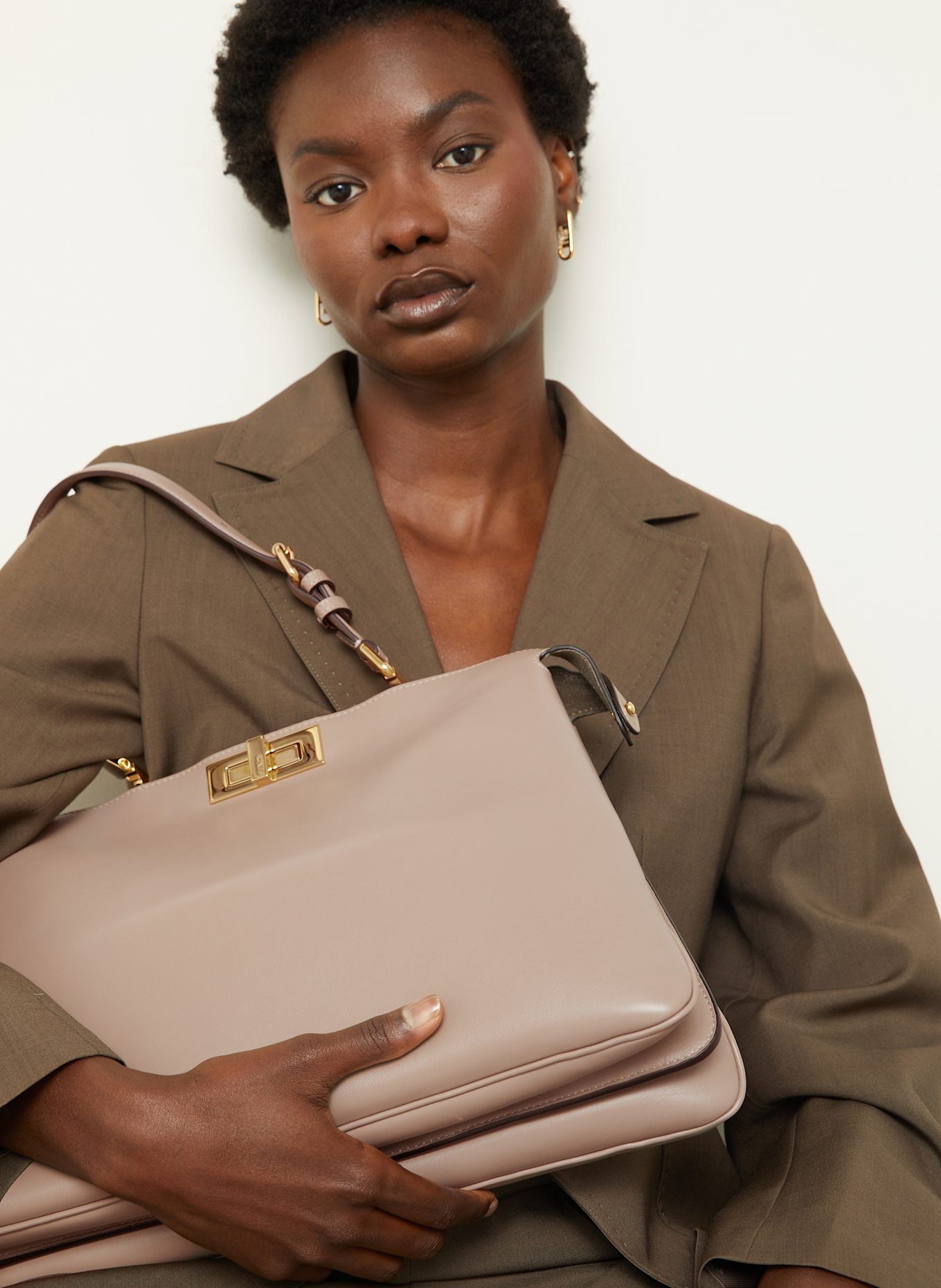 FENDI Handtasche PEEKABOO SOFT LARGE: TAUPE