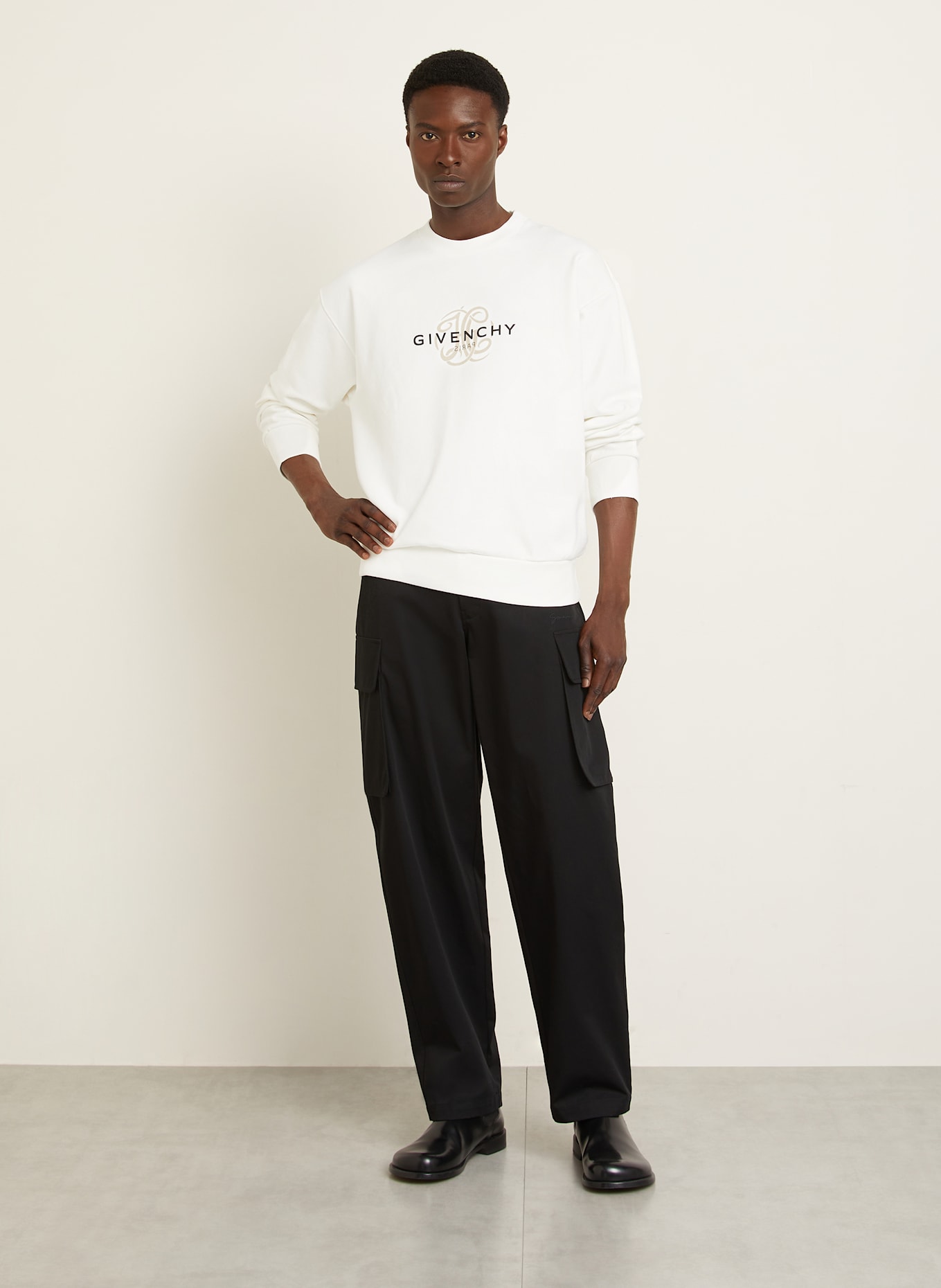 GIVENCHY Sweatshirt: WEISS/ SCHWARZ/ BRAUN