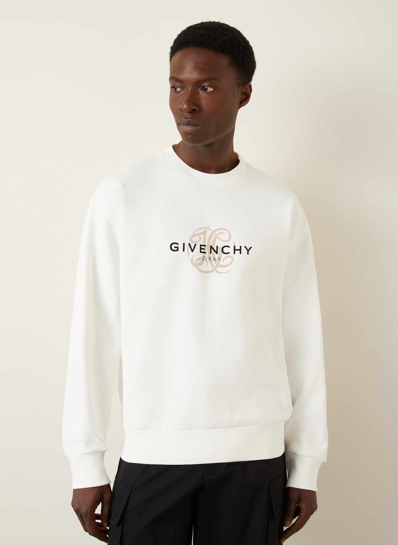 GIVENCHY Sweatshirt: WEISS/ SCHWARZ/ BRAUN
