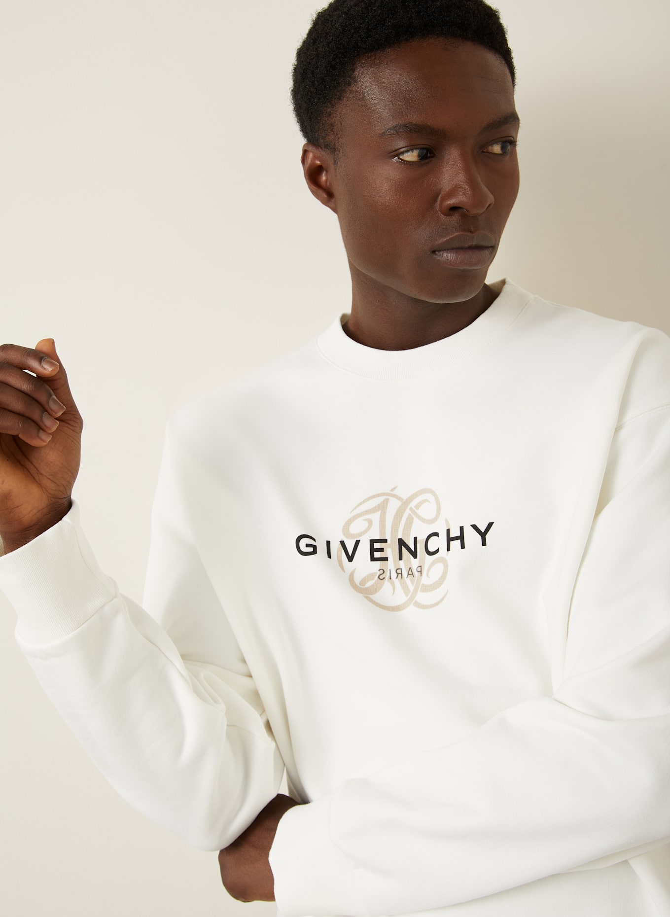 GIVENCHY Sweatshirt: WEISS/ SCHWARZ/ BRAUN