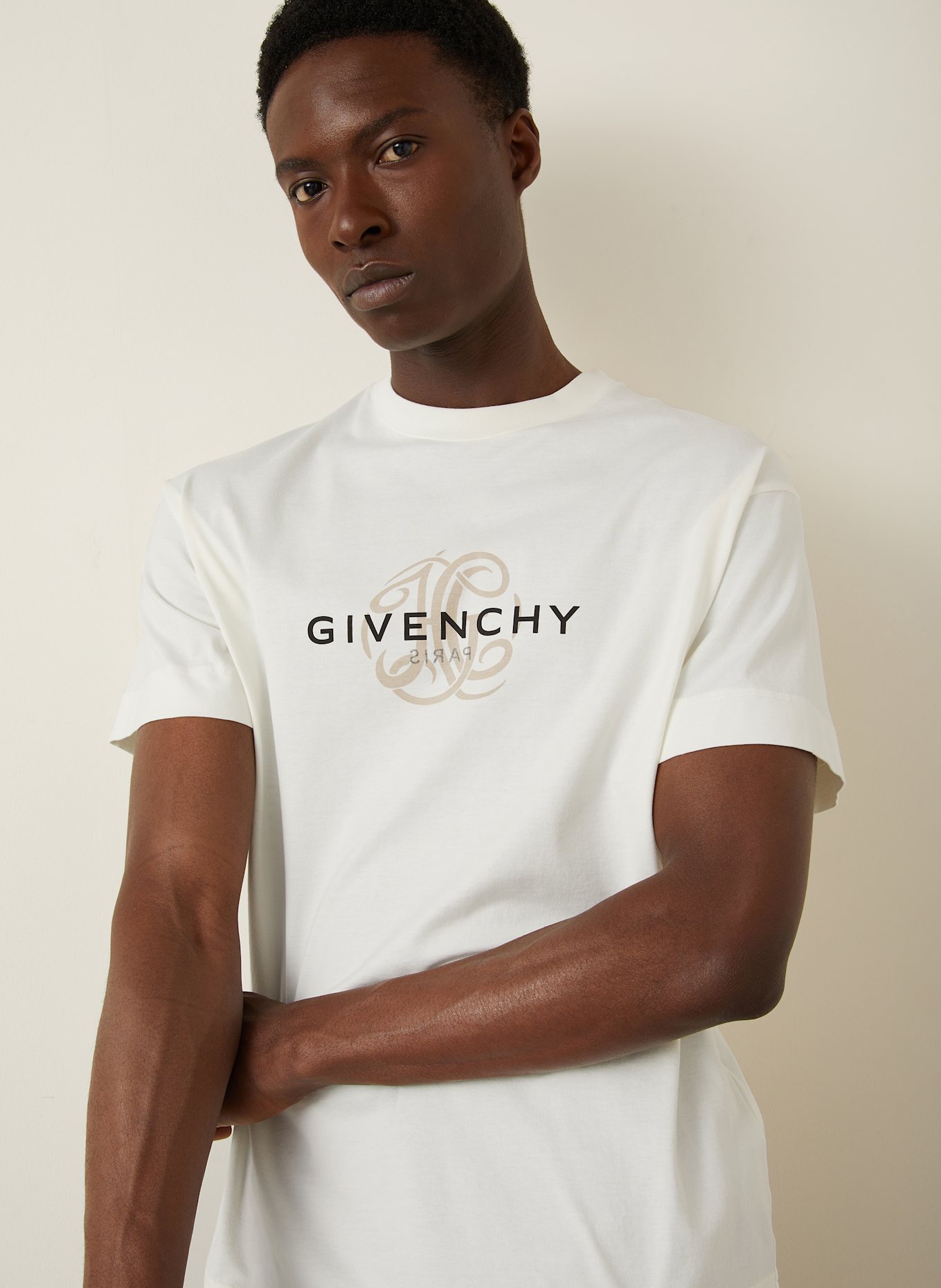 GIVENCHY T-Shirt: WEISS/ SCHWARZ/ BRAUN