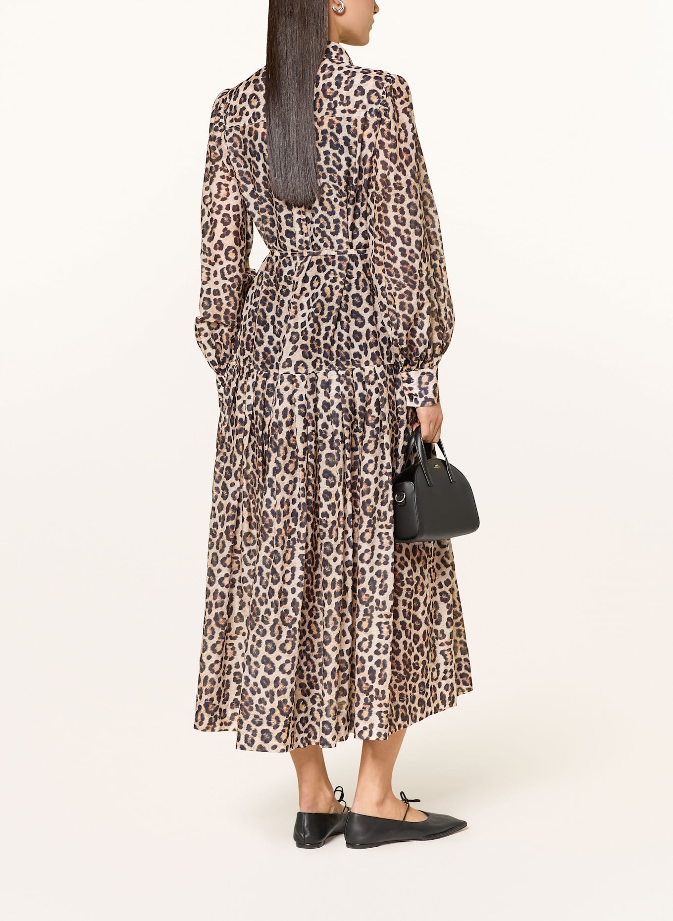 ÉMANOU Hemdblusenkleid: CREME / SCHWARZ / HELLBRAUN